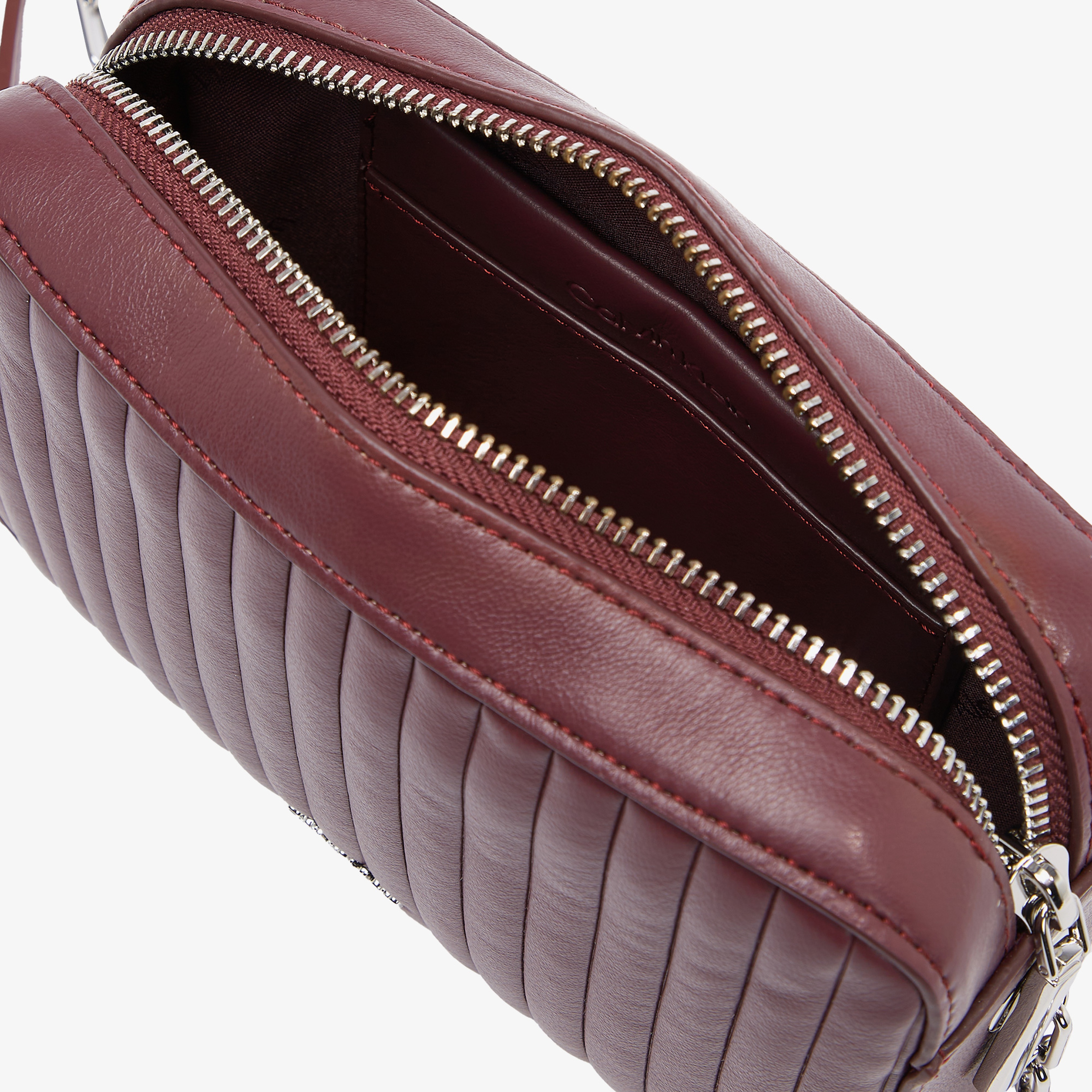 Calvin Klein Mini Line Quilt Camera Kadın Mor El Çantası