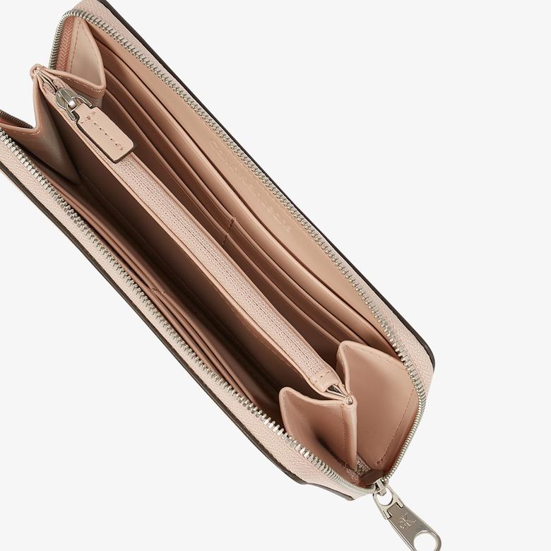 Calvin Klein Sculpted Zip Around Mono Kadın Pembe Cüzdan