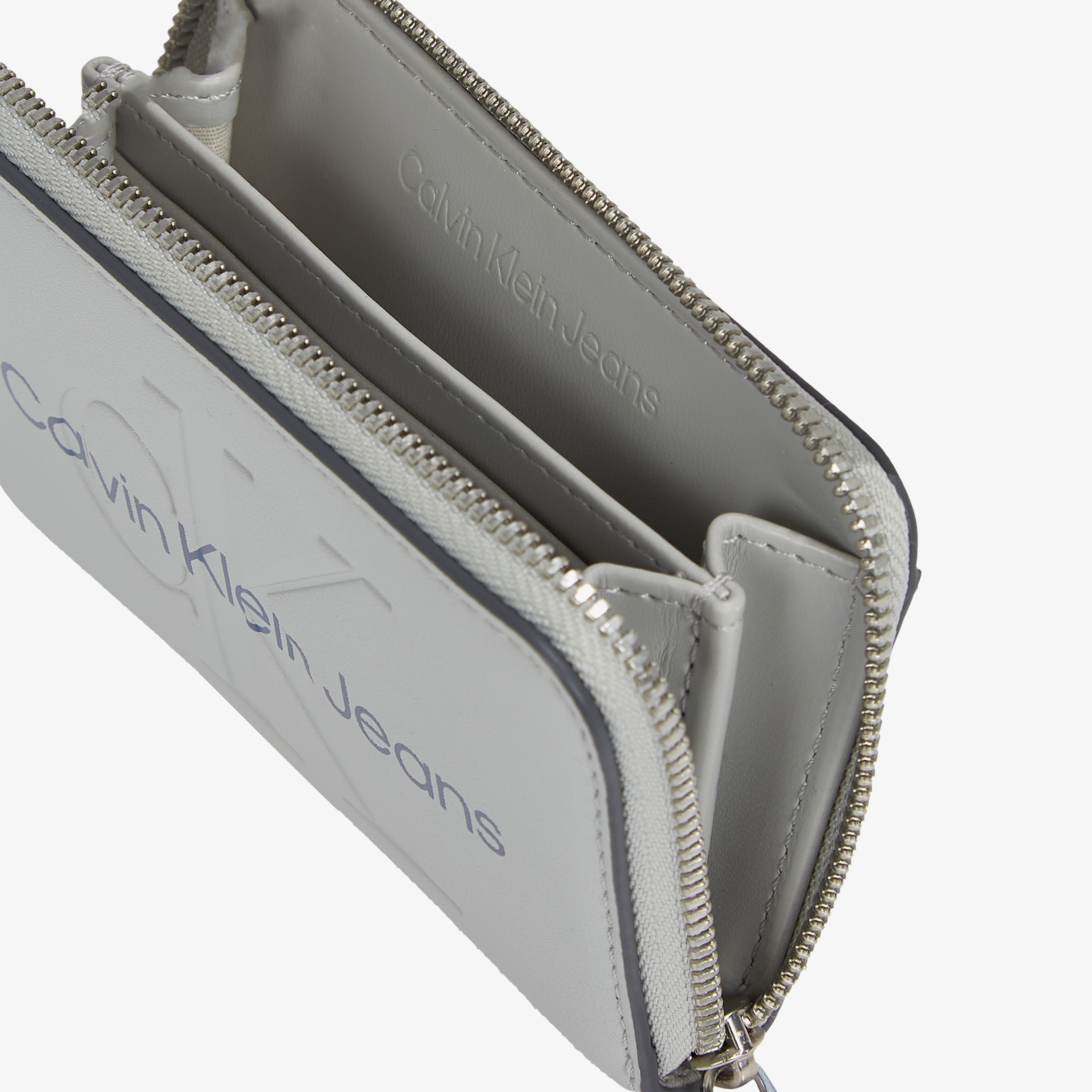 Calvin Klein Sculpted Med Zip Around Mono Kadın Gri Cüzdan