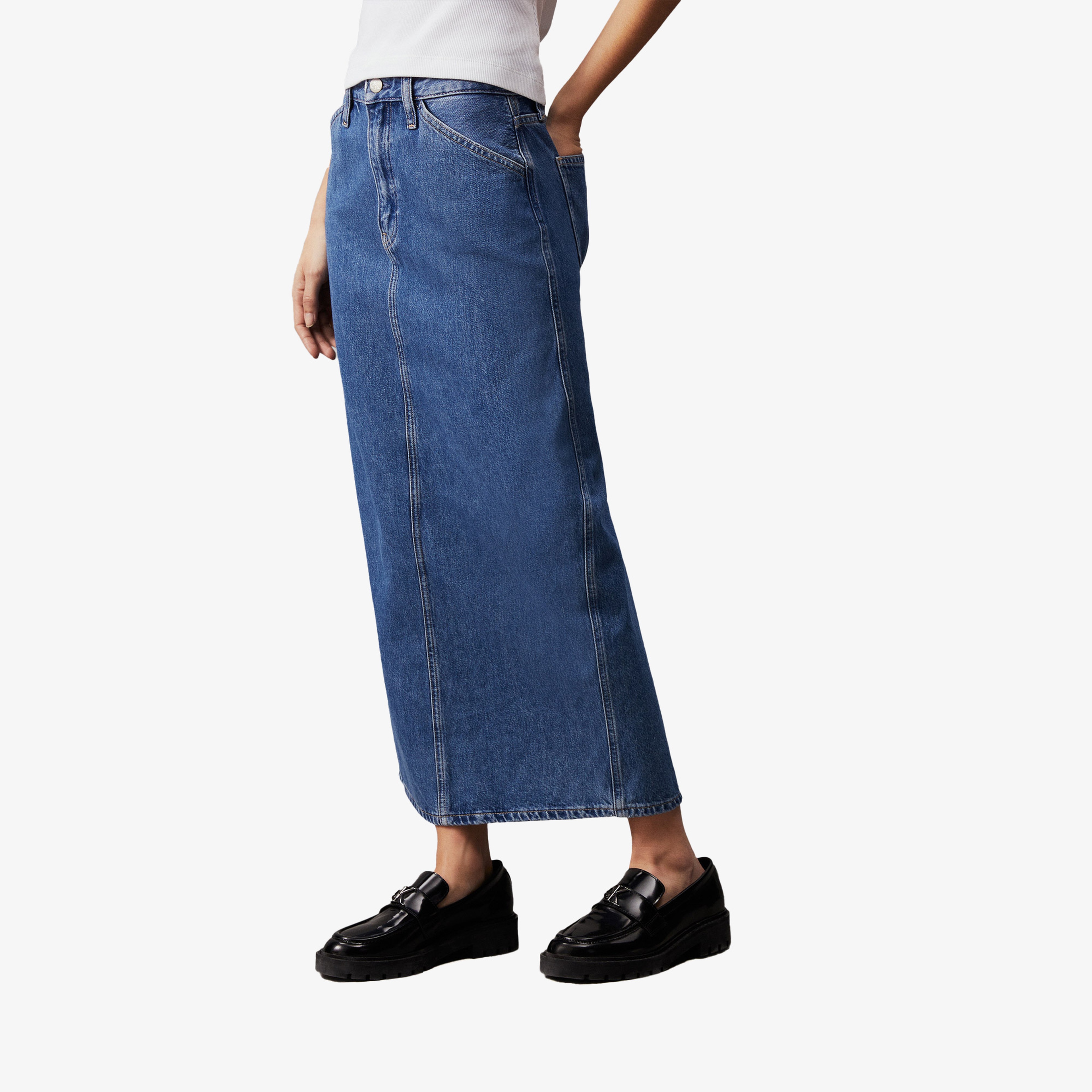 Calvin Klein Kadın Mavi Etek