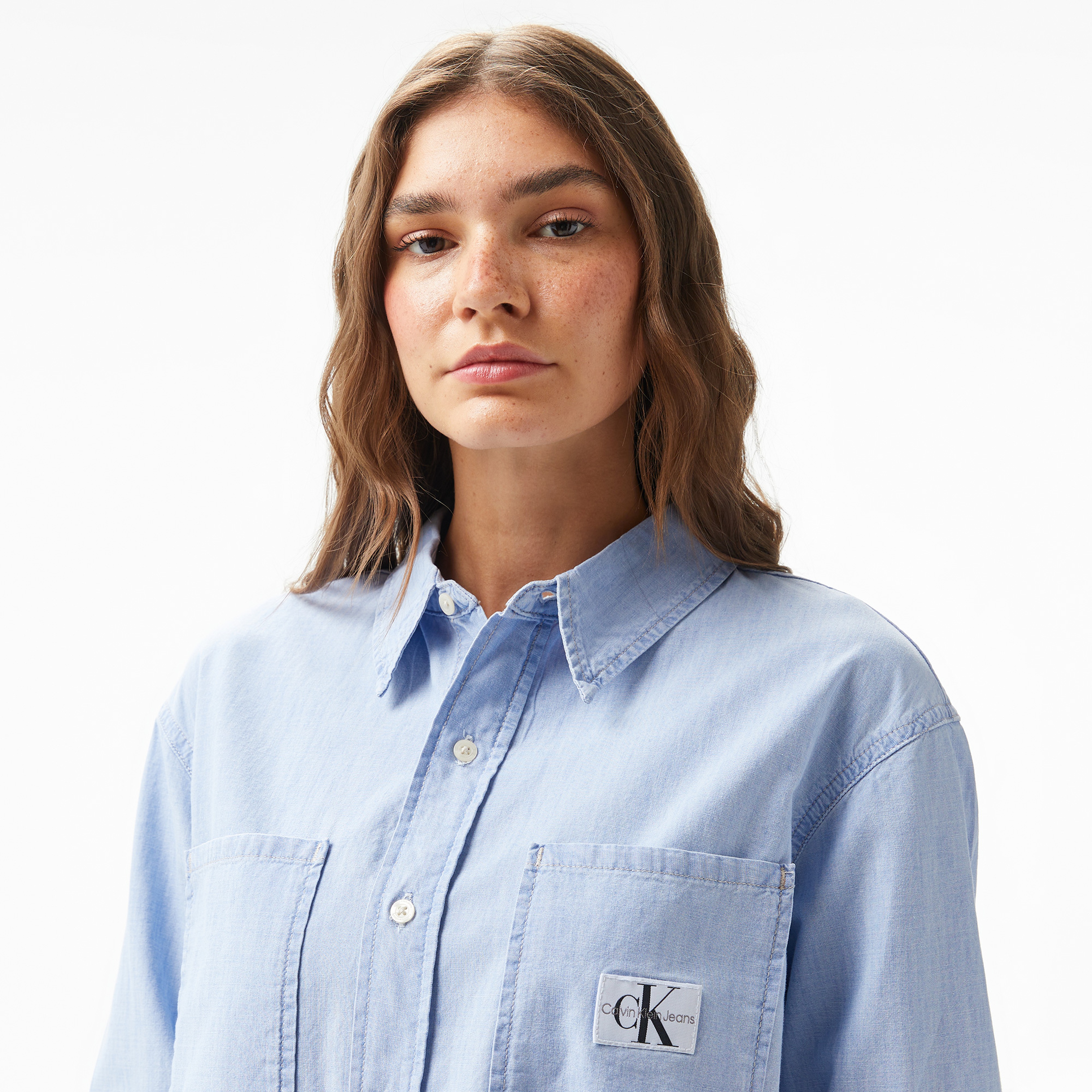 Calvin Klein Jeans Kadın Mavi Gömlek