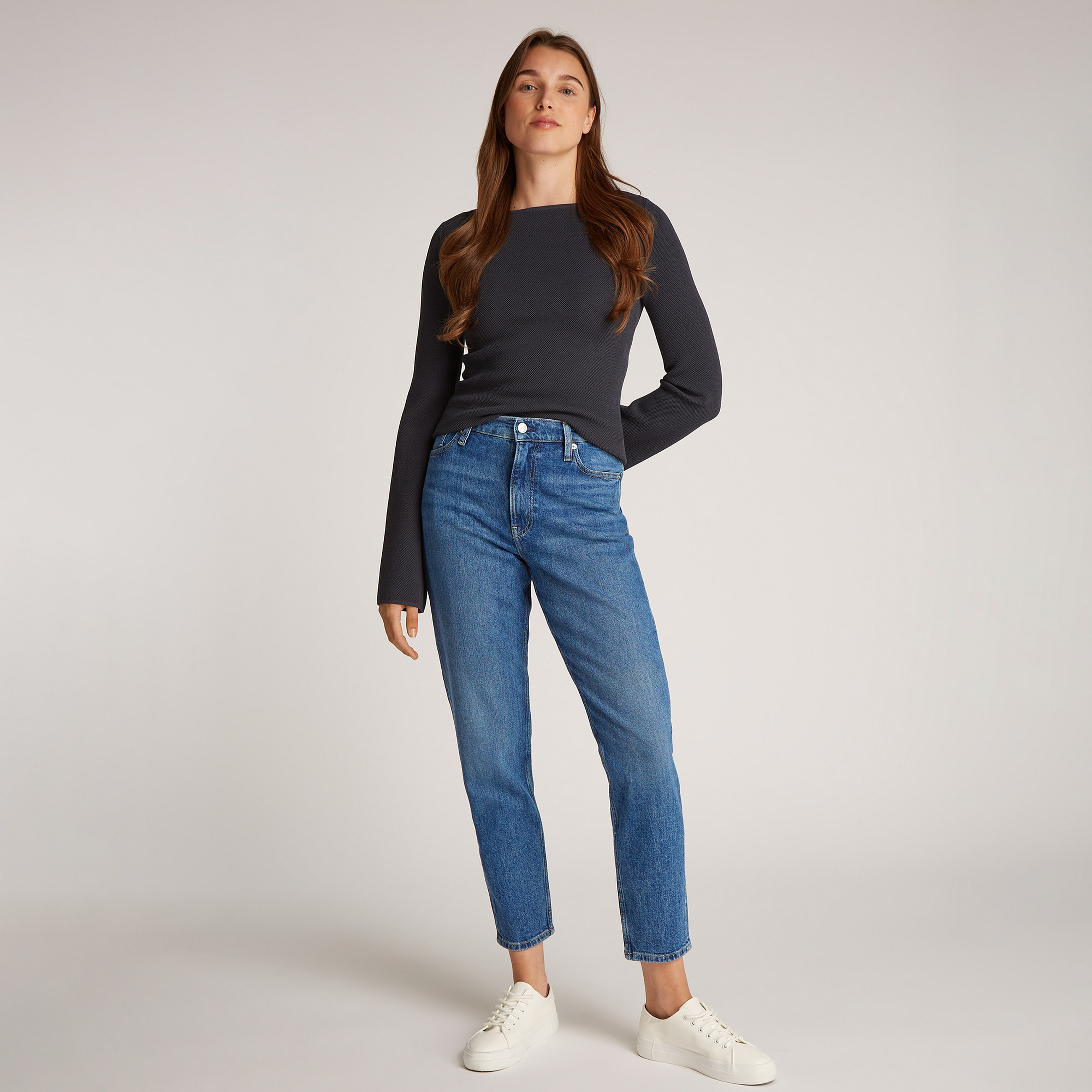 Calvin Klein Mom Kadın Lacivert Jean