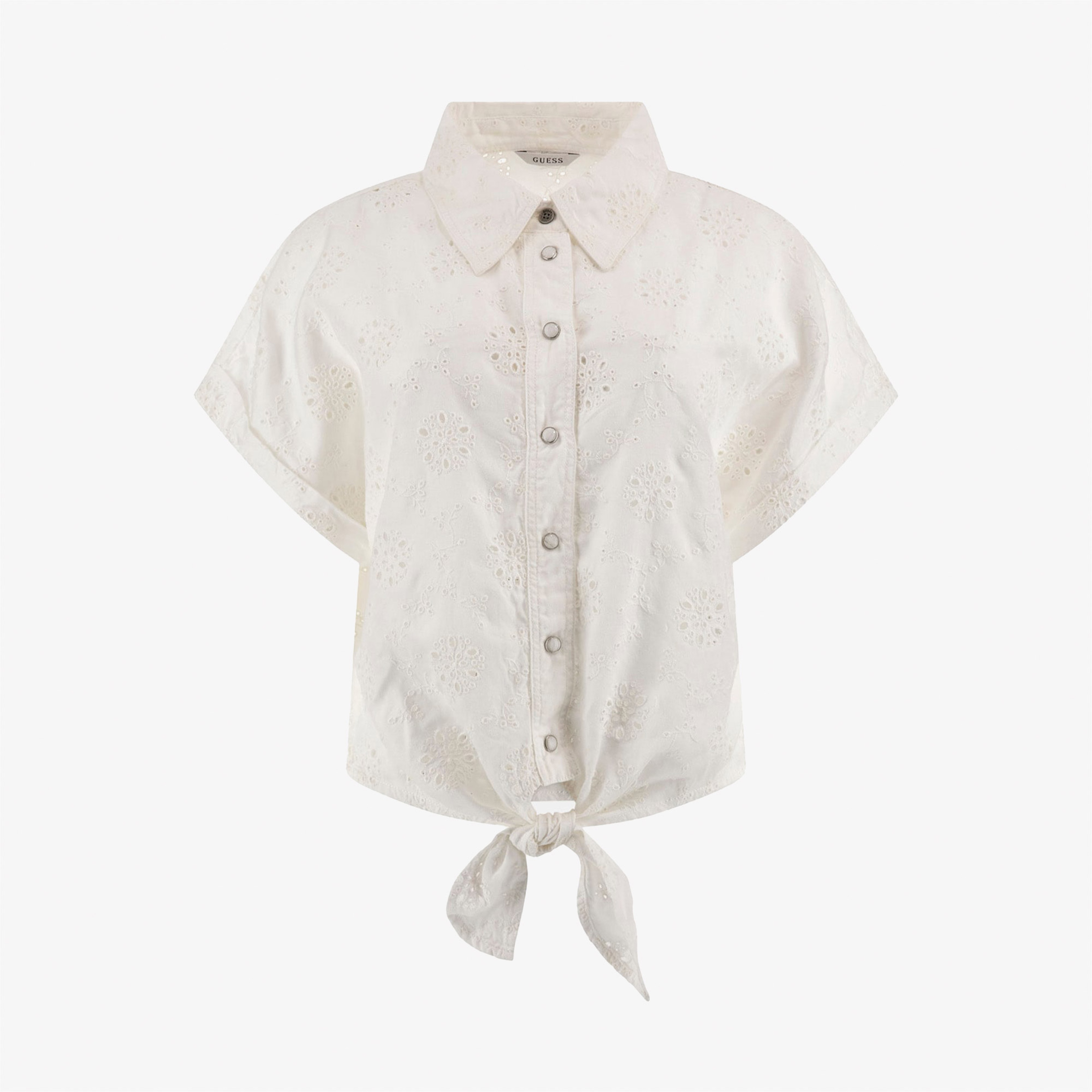 Guess New Ss Brigitte Embr  Kadın Beyaz Gömlek