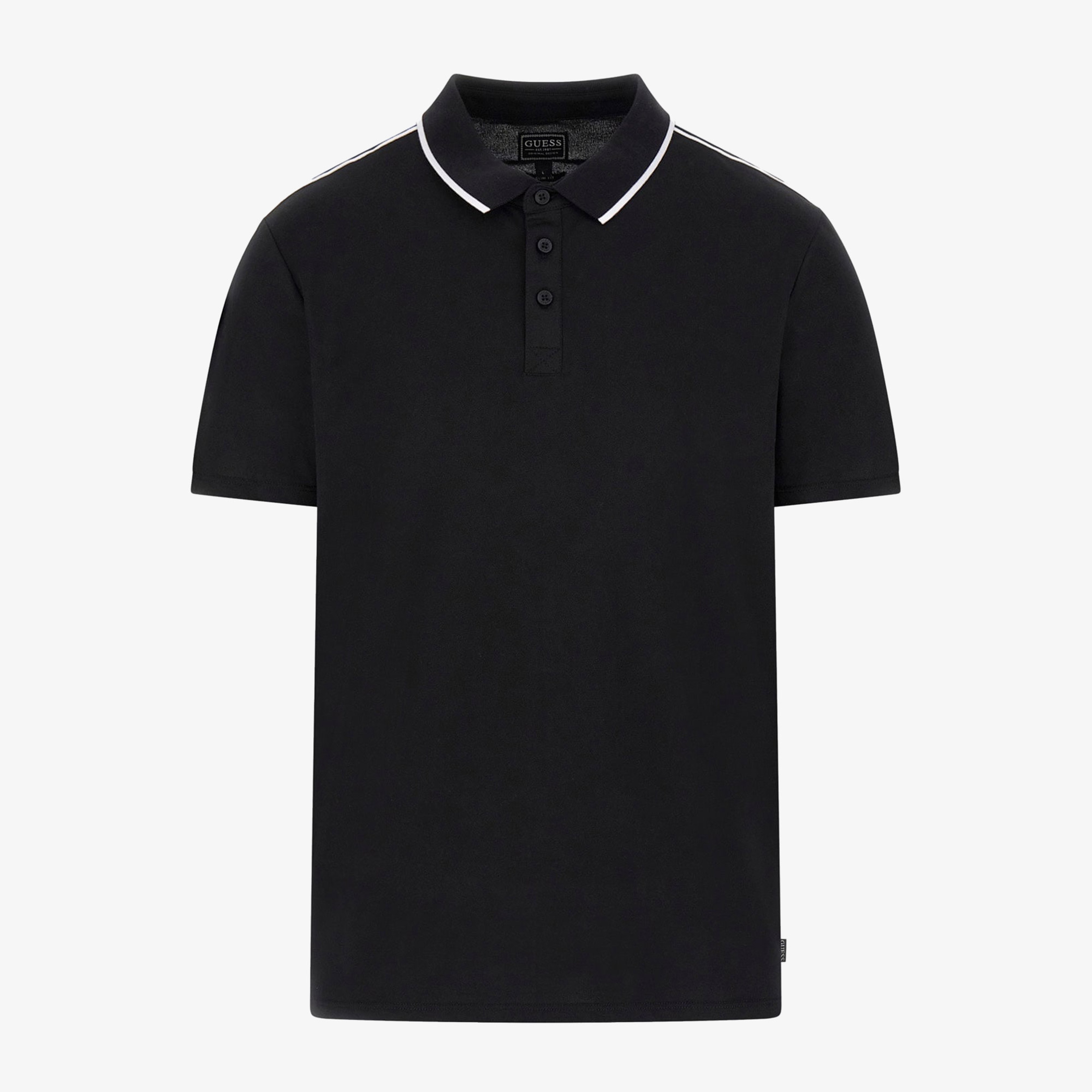 Guess Ss Guess Quattro G T  Erkek Siyah Polo T-Shirt