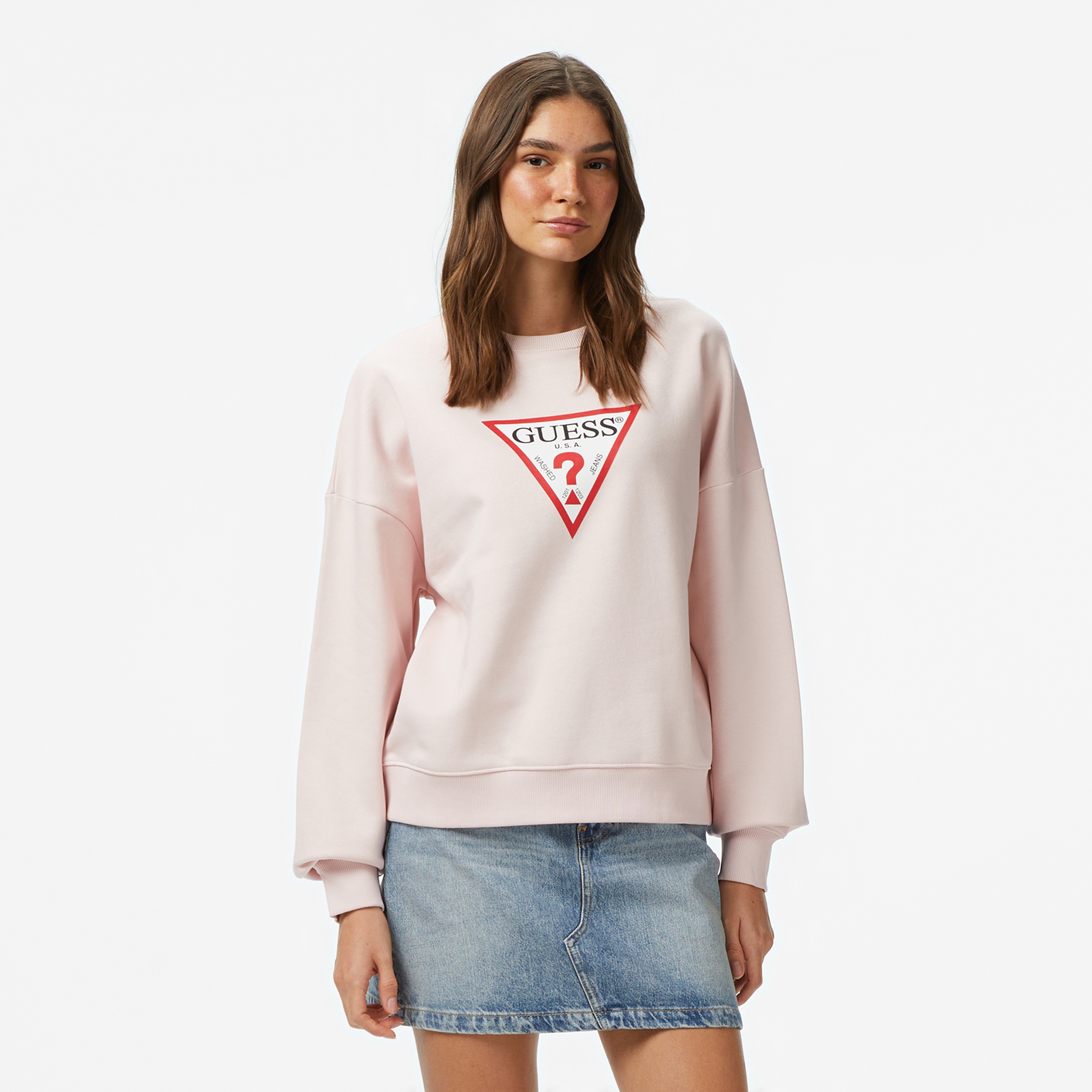 Guess Kadın Pembe Sweatshirt