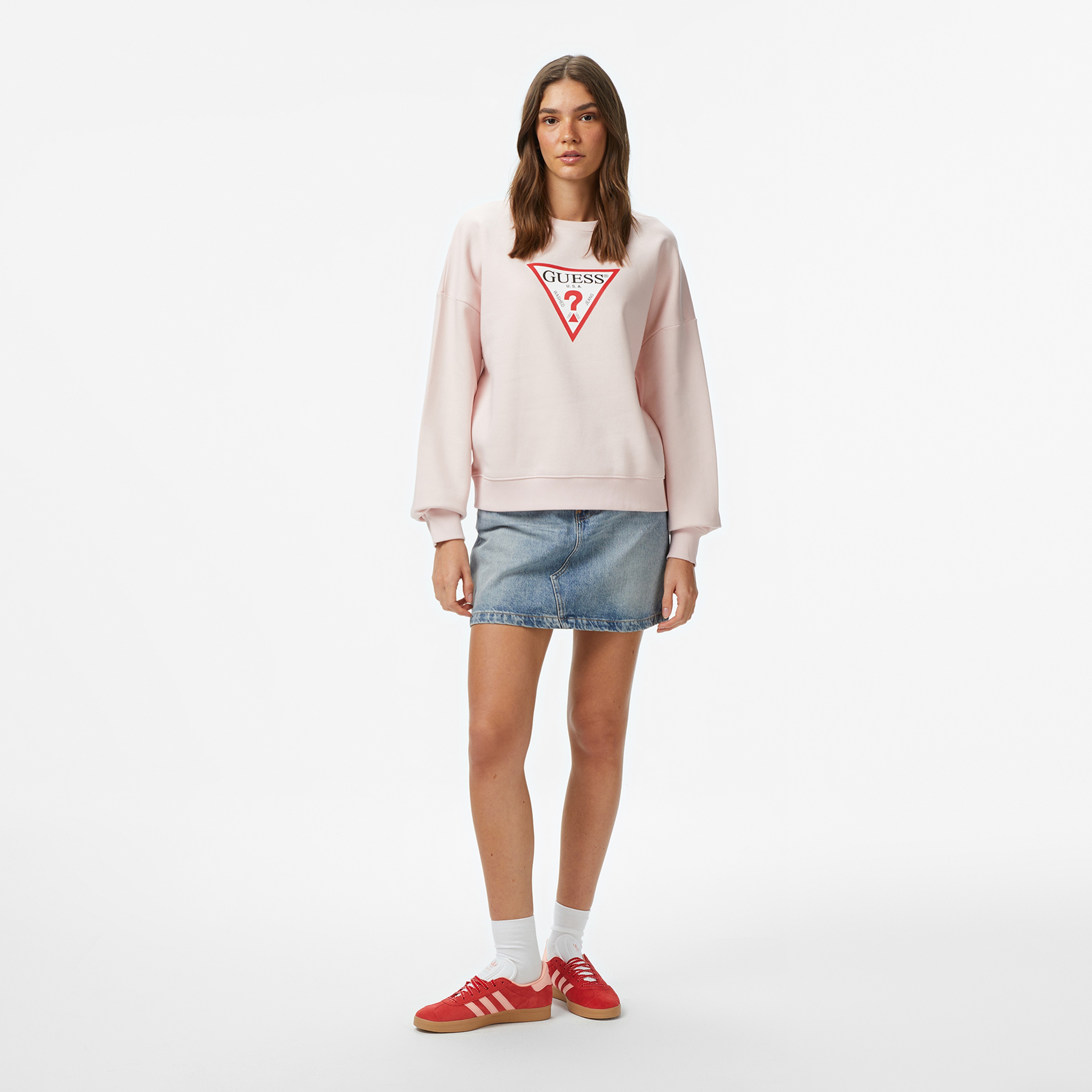 Guess Kadın Pembe Sweatshirt