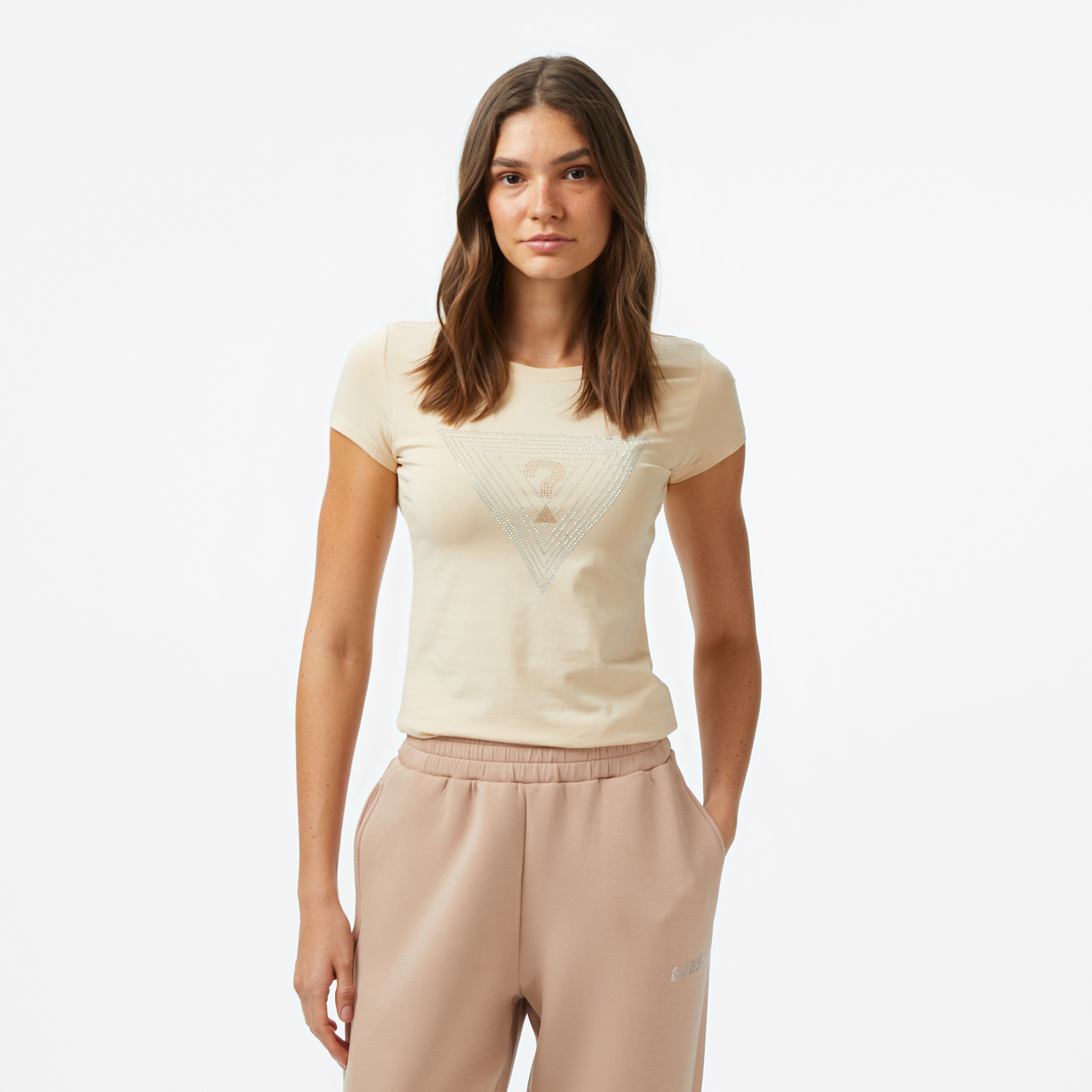 Guess Kadın Bej T-Shirt