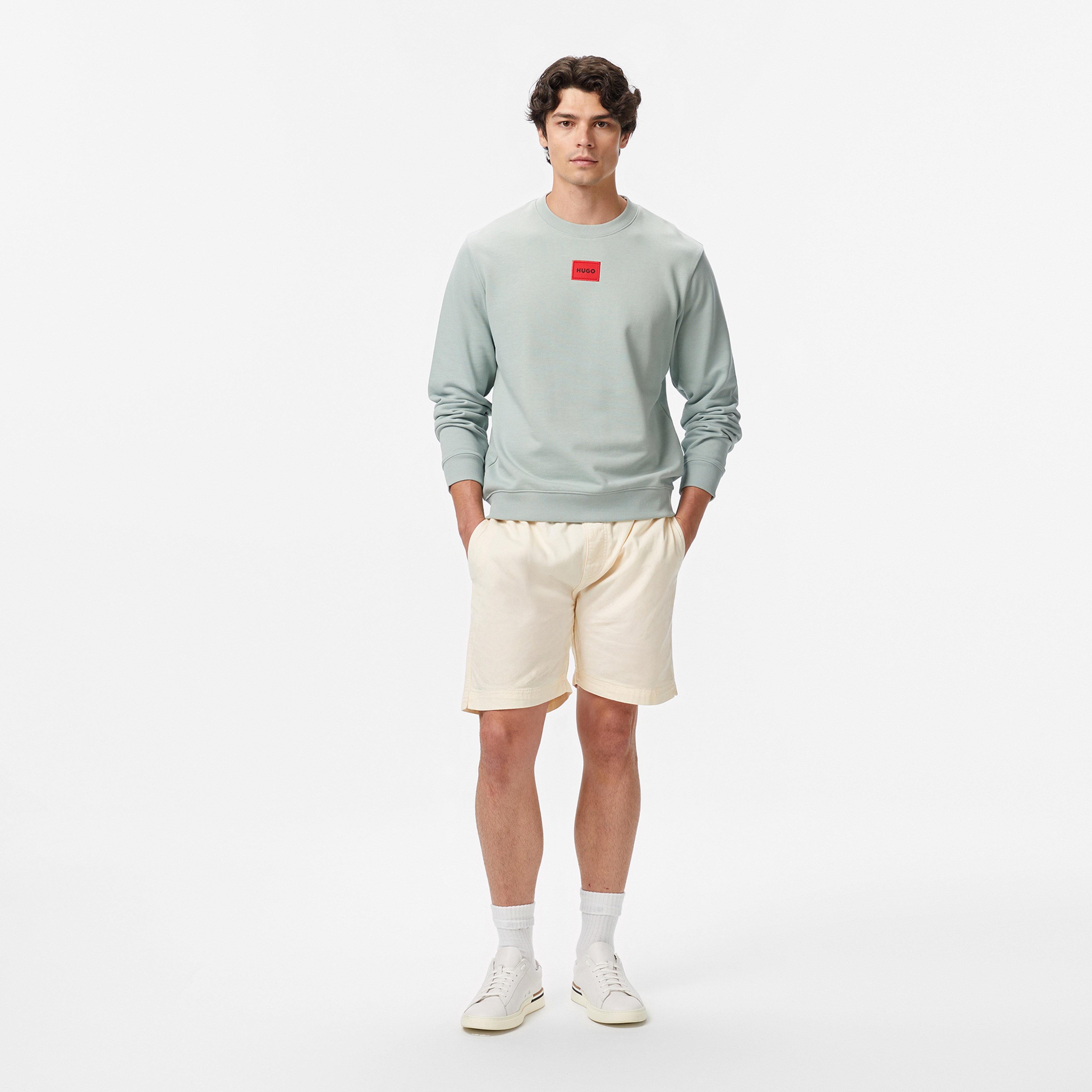 Hugo Erkek Açık Gri Sweatshirt