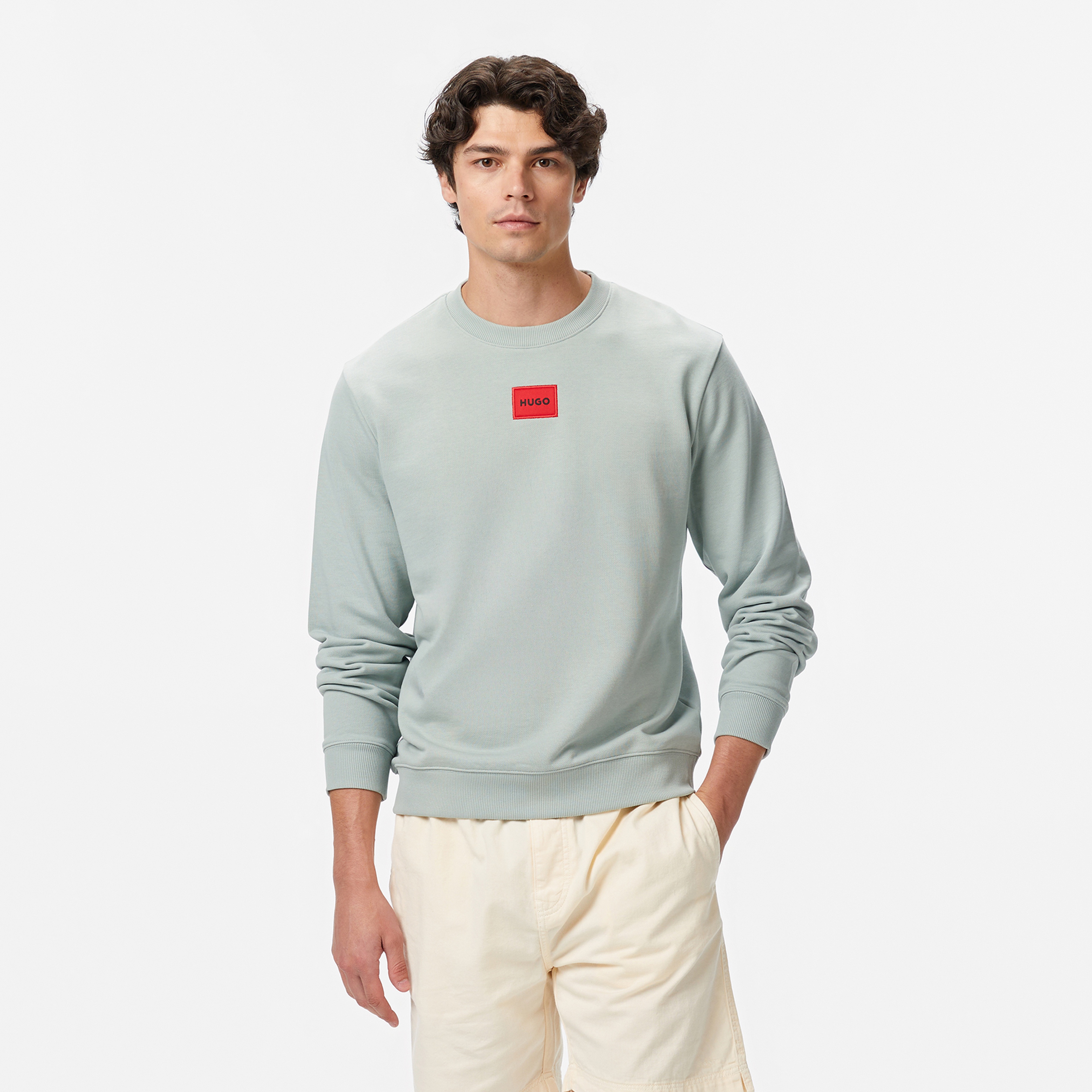 Hugo Erkek Açık Gri Sweatshirt