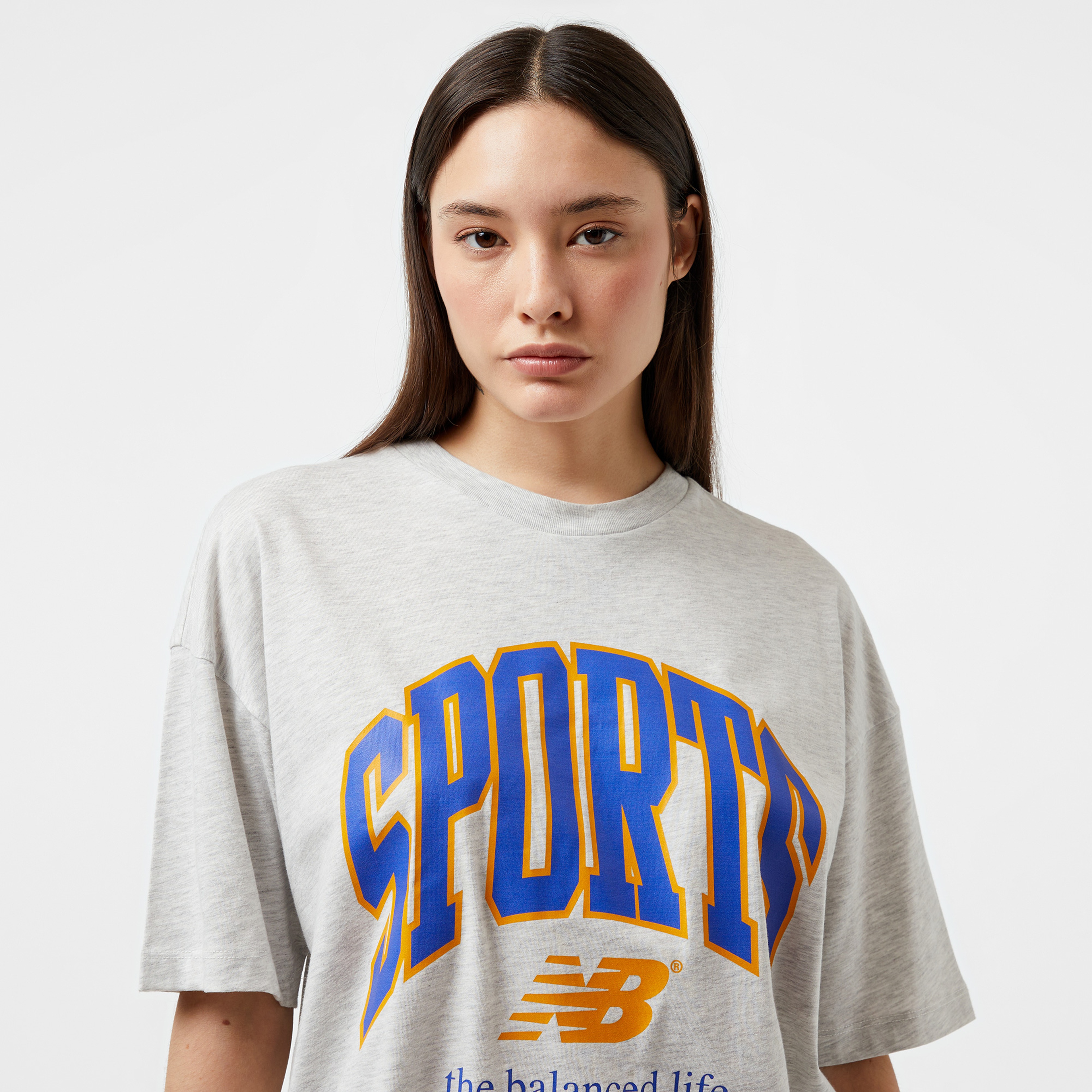 New Balance WNT3305 Lifestyle Kadın Gri T-Shirt