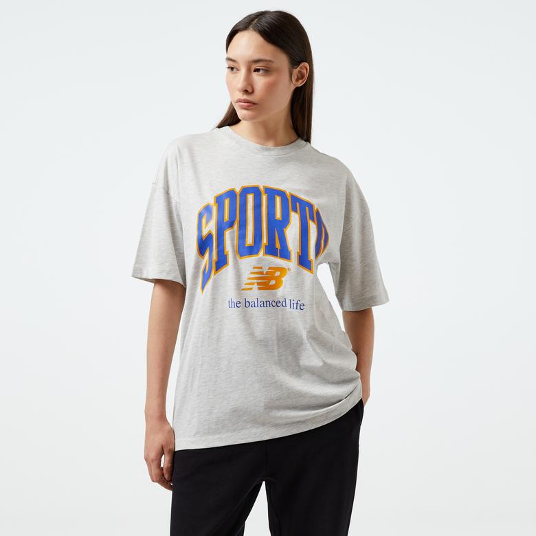 New Balance WNT3305 Lifestyle Kadın Gri T-Shirt