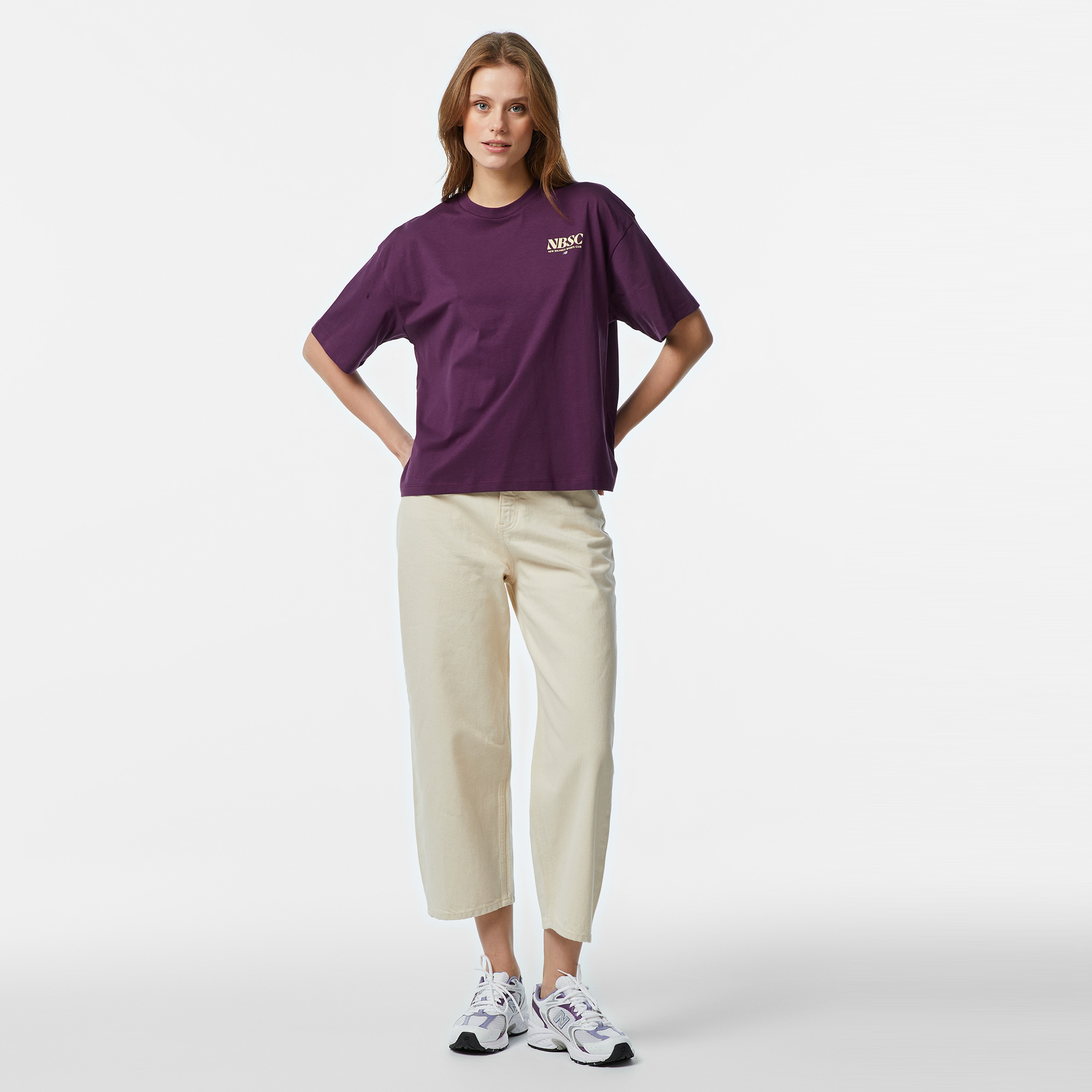 New Balance WNT3416 Lifestyle Kadın Bordo T-Shirt