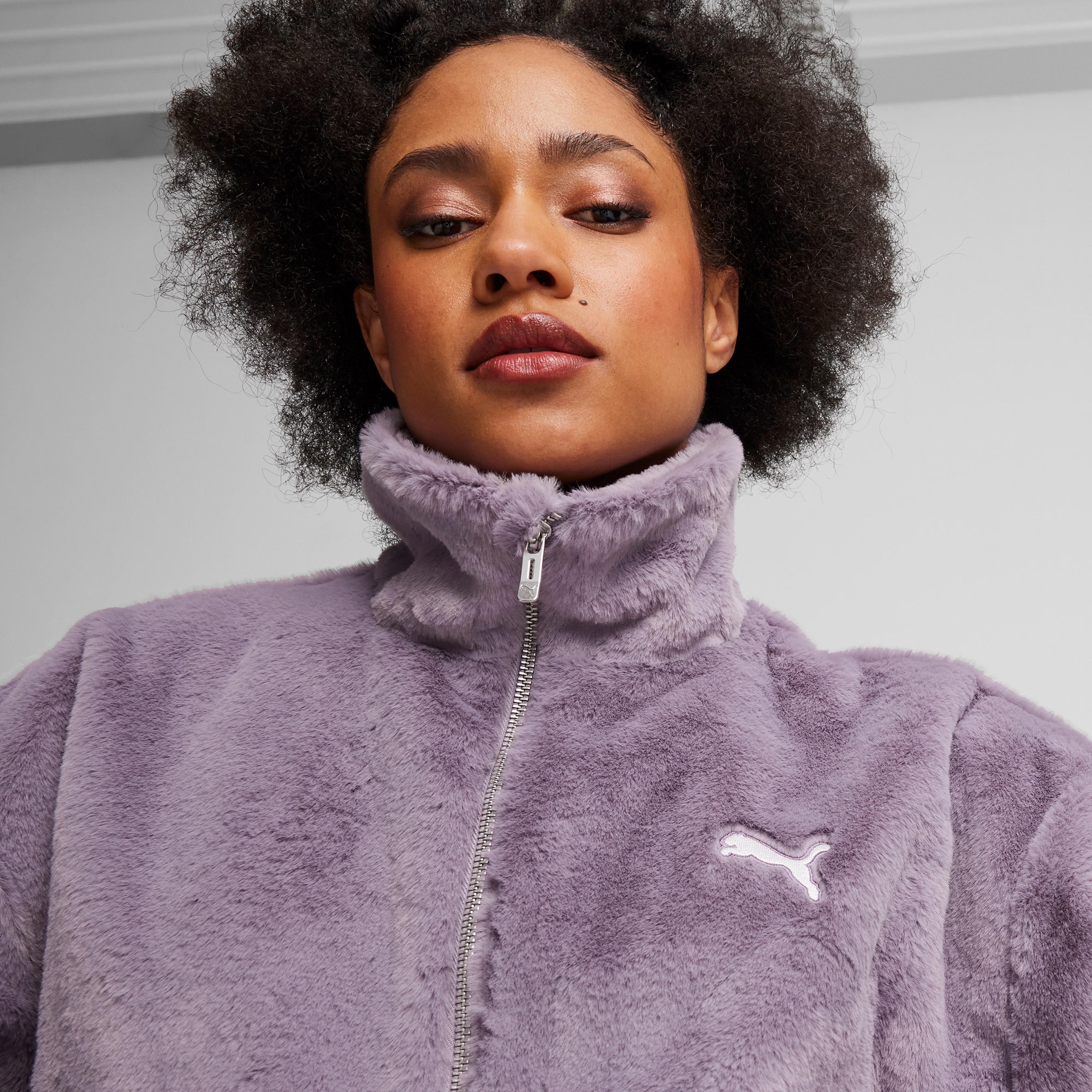 Puma Soft Fleece Kadın Mor Ceket