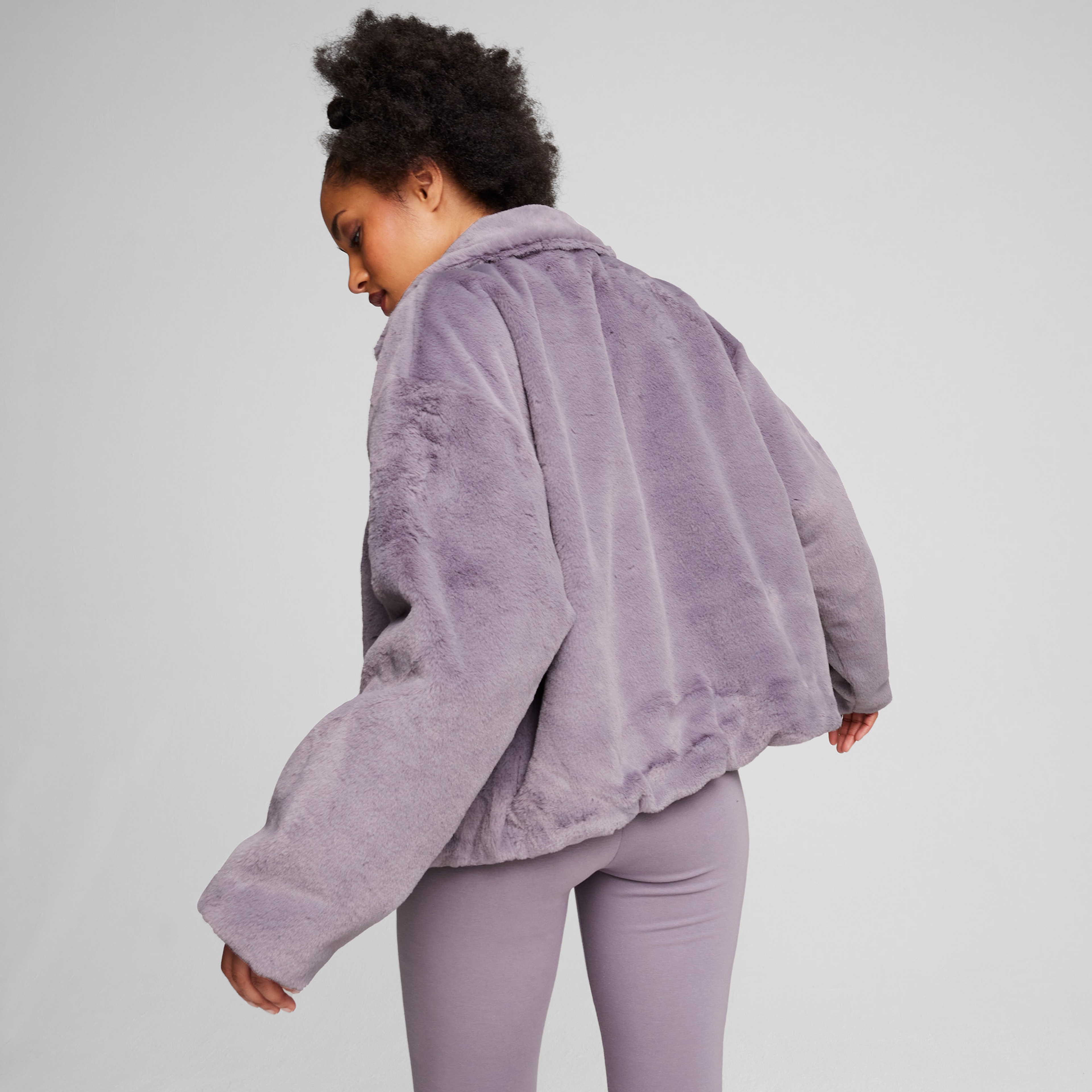 Puma Soft Fleece Kadın Mor Ceket