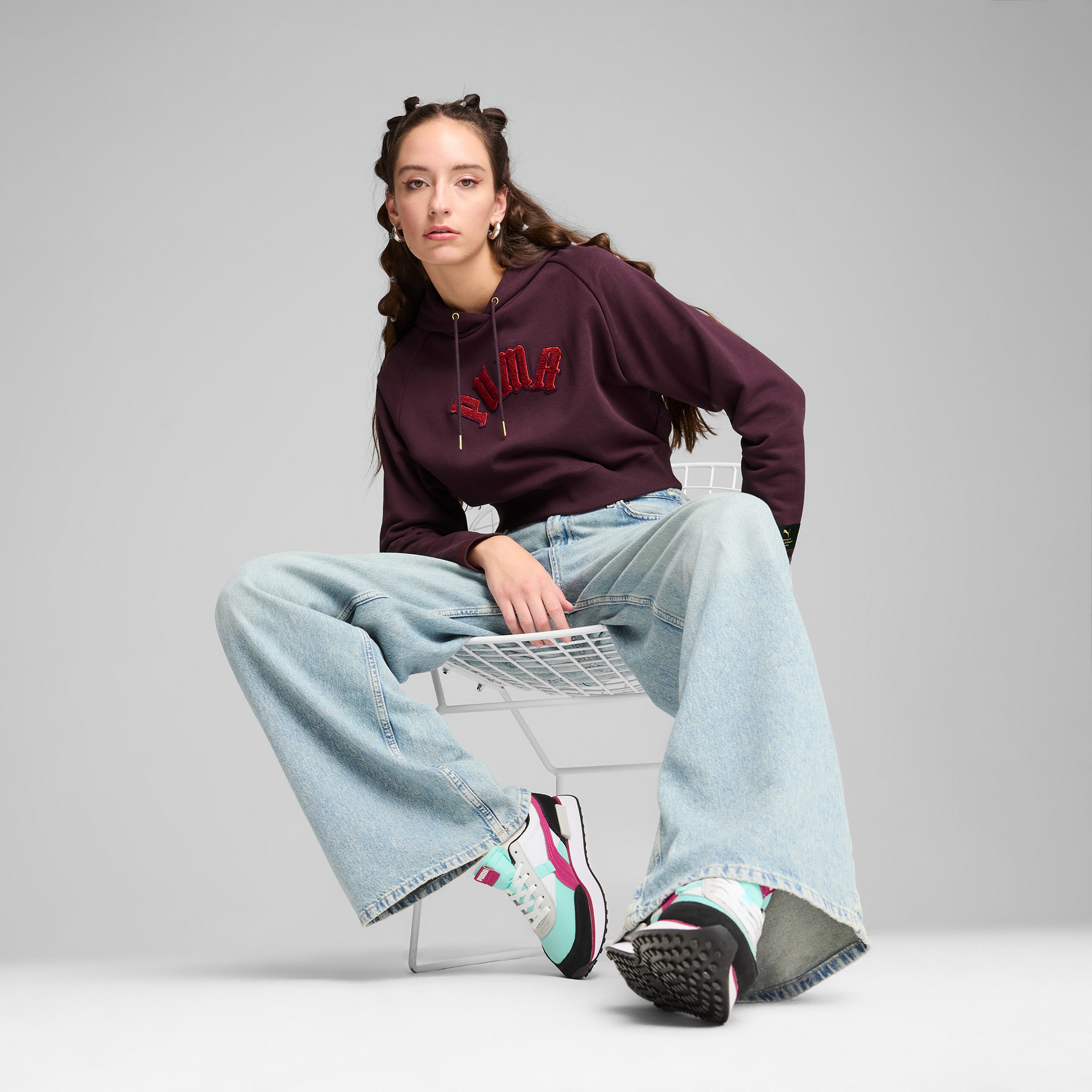 Puma Classics Relaxed Kadın Bordo Sweatshirt