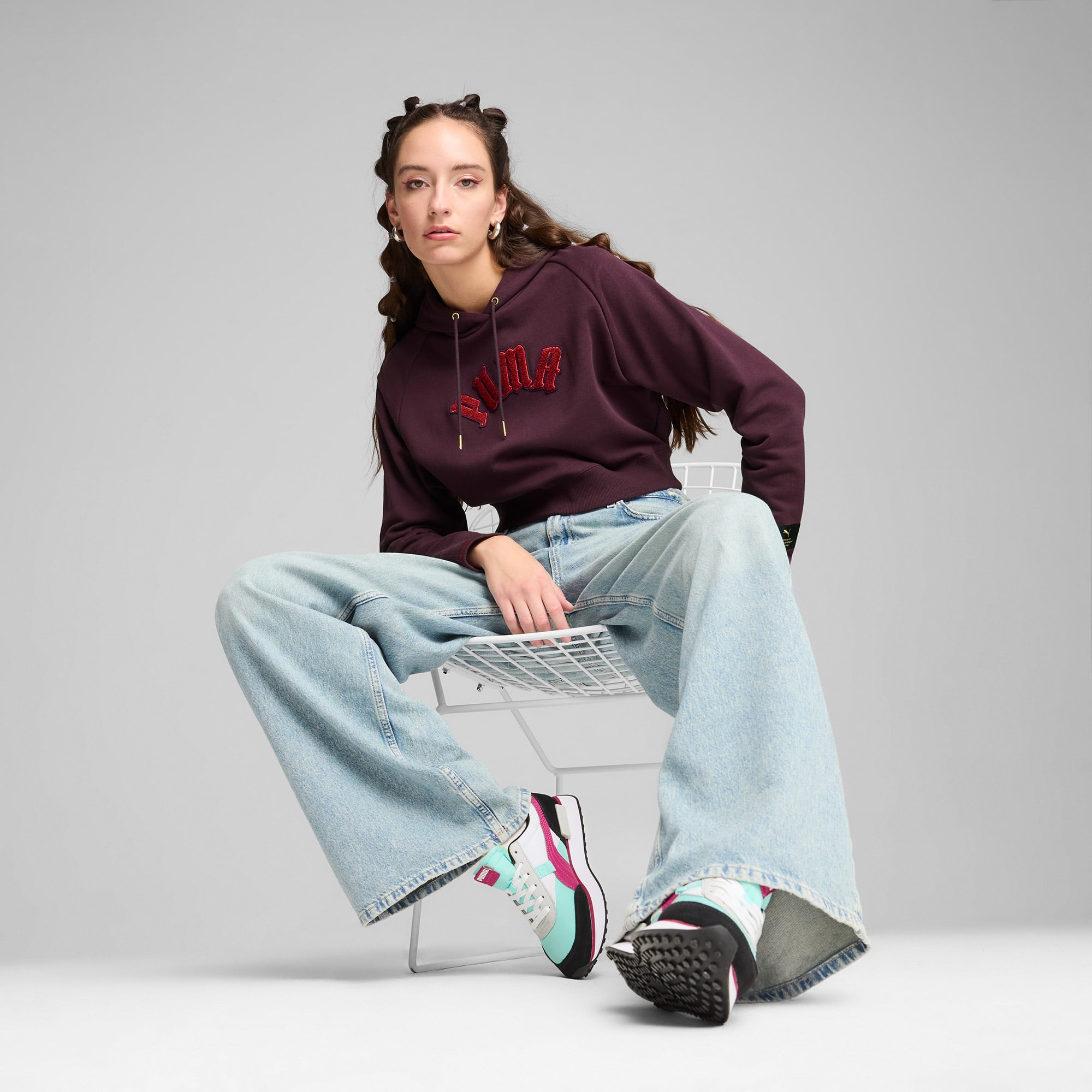 Puma Classics Relaxed Kadın Bordo Sweatshirt