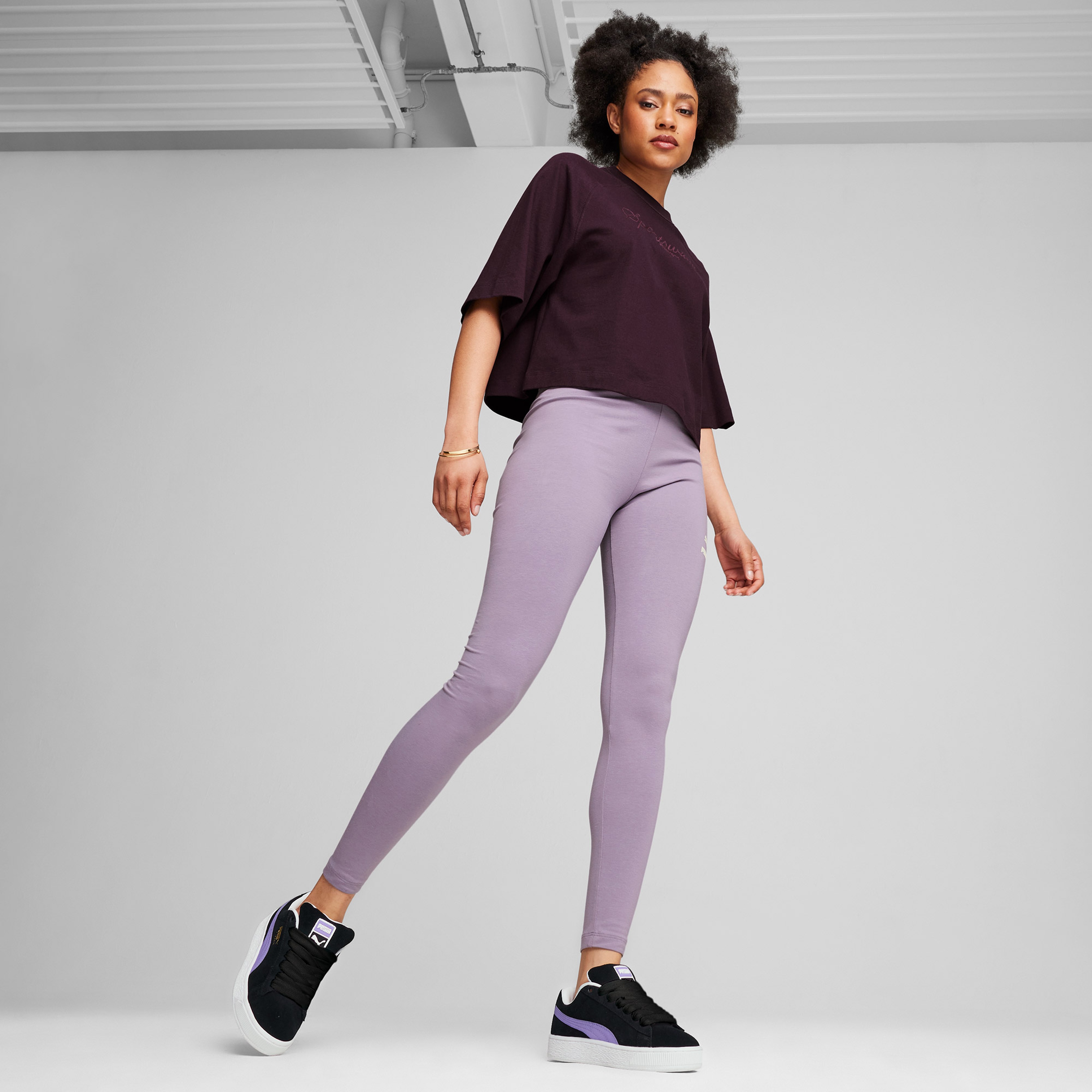 Puma Classics + Oversized Kadın Bordo T-Shirt