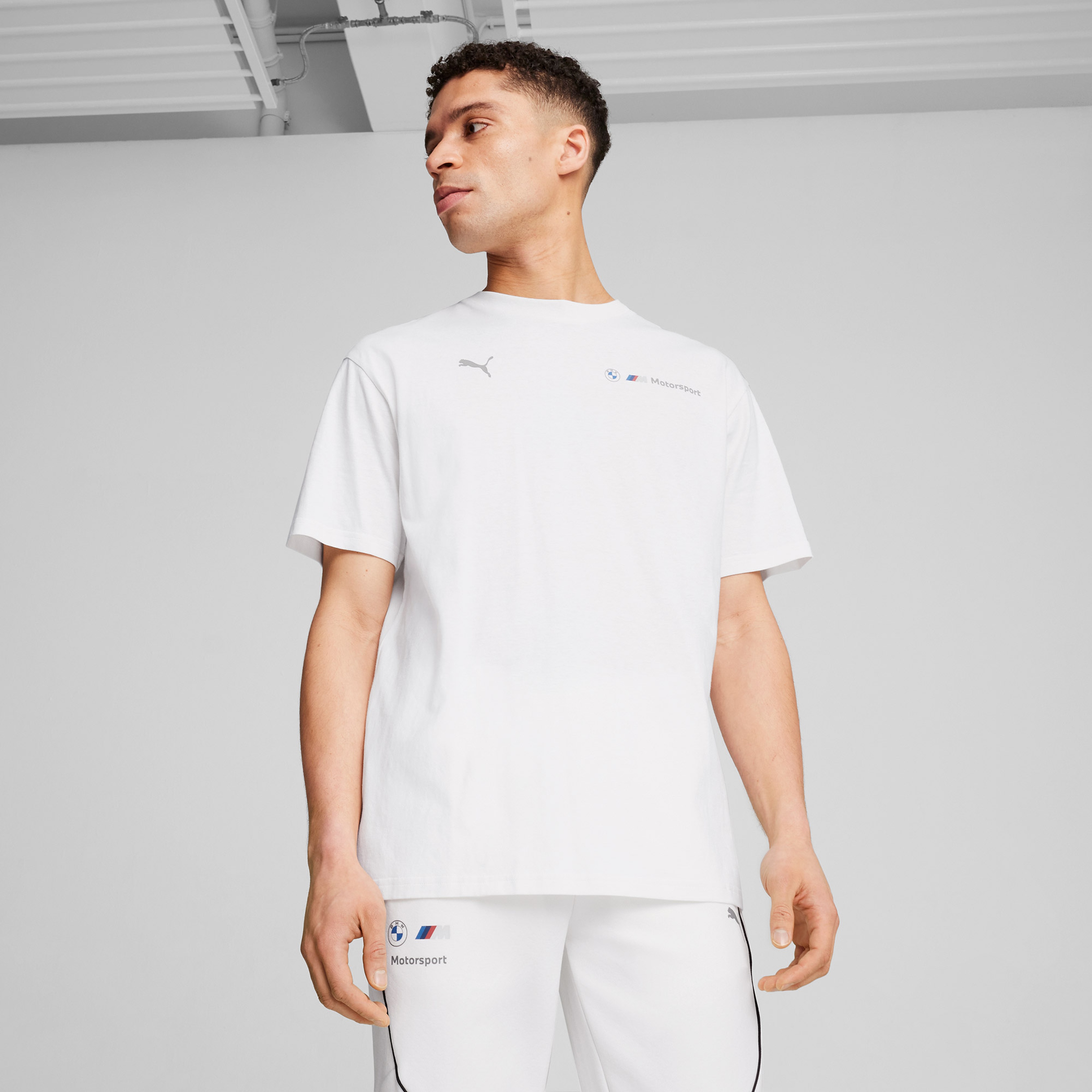 Puma Bmw Mms New Ess Logo Erkek Beyaz T-Shirt