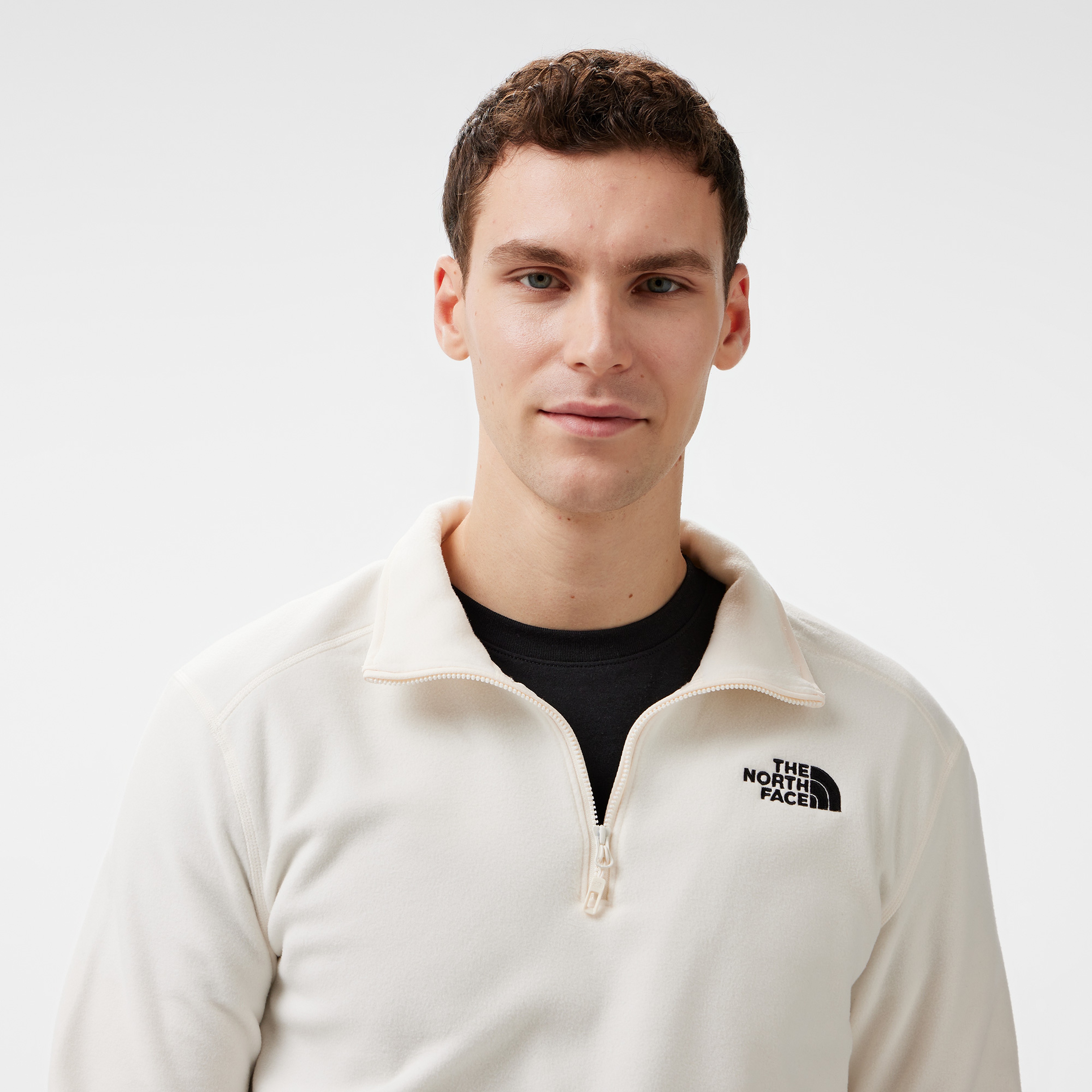 The North Face 100 Glacier 1/4 Zip Erkek Beyaz Polar