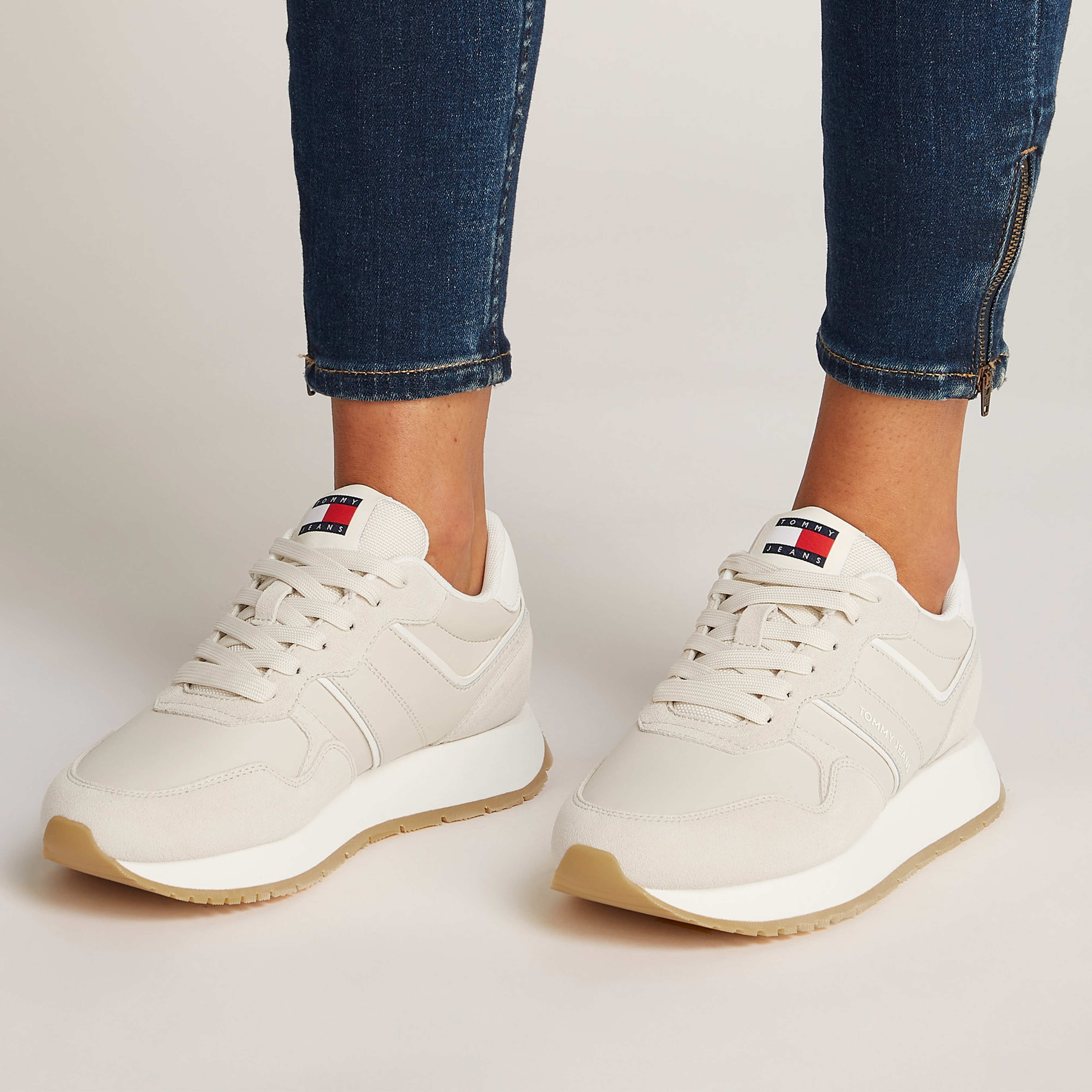 Tommy Hilfiger Eva Retro Runner Kadın Bej Sneaker