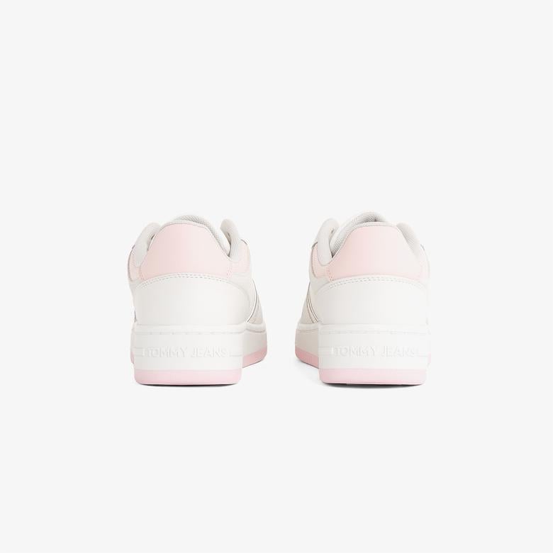Tommy Hilfiger Retro Basket Washed Suede Kadın Pembe Sneaker