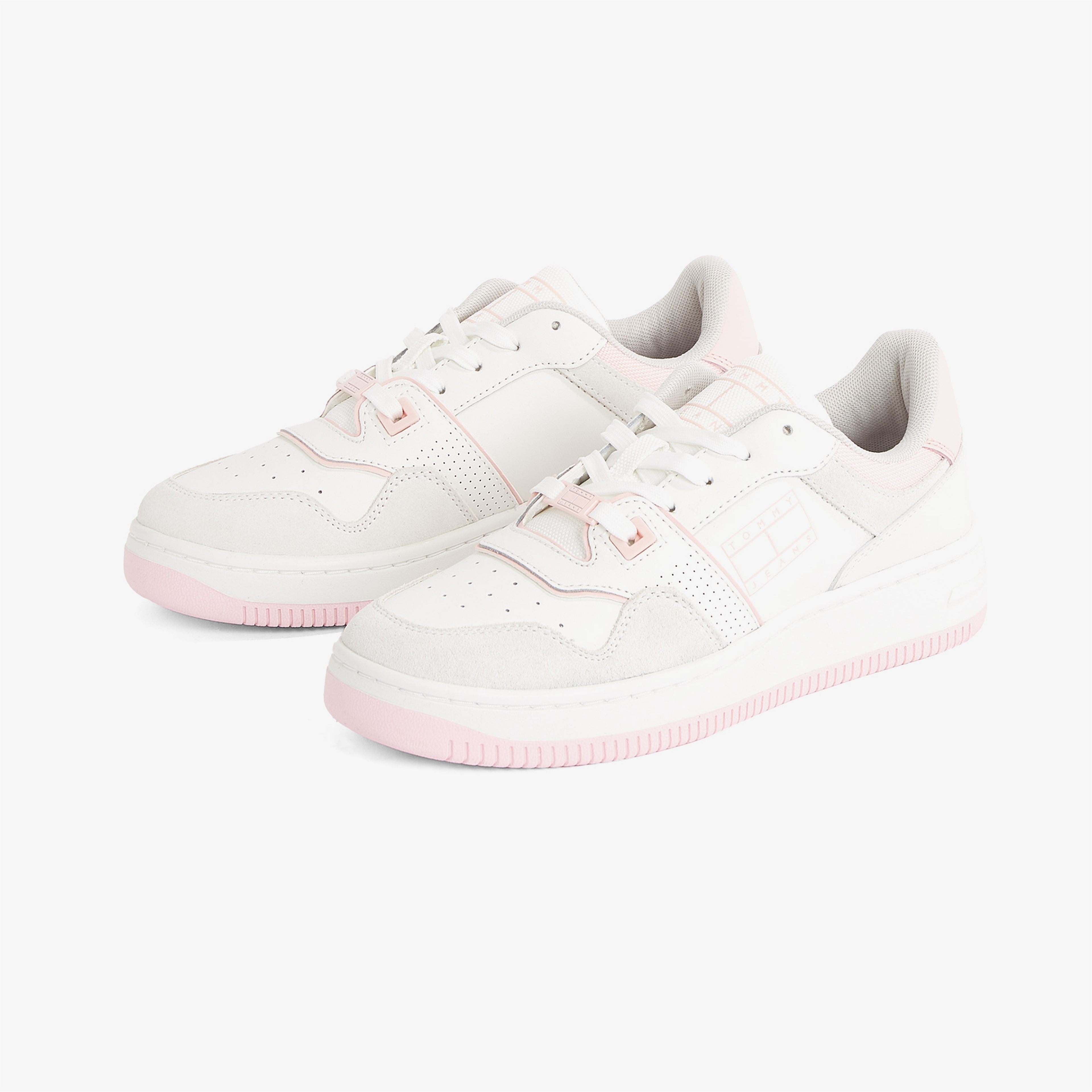 Tommy Hilfiger Retro Basket Washed Suede Kadın Pembe Sneaker