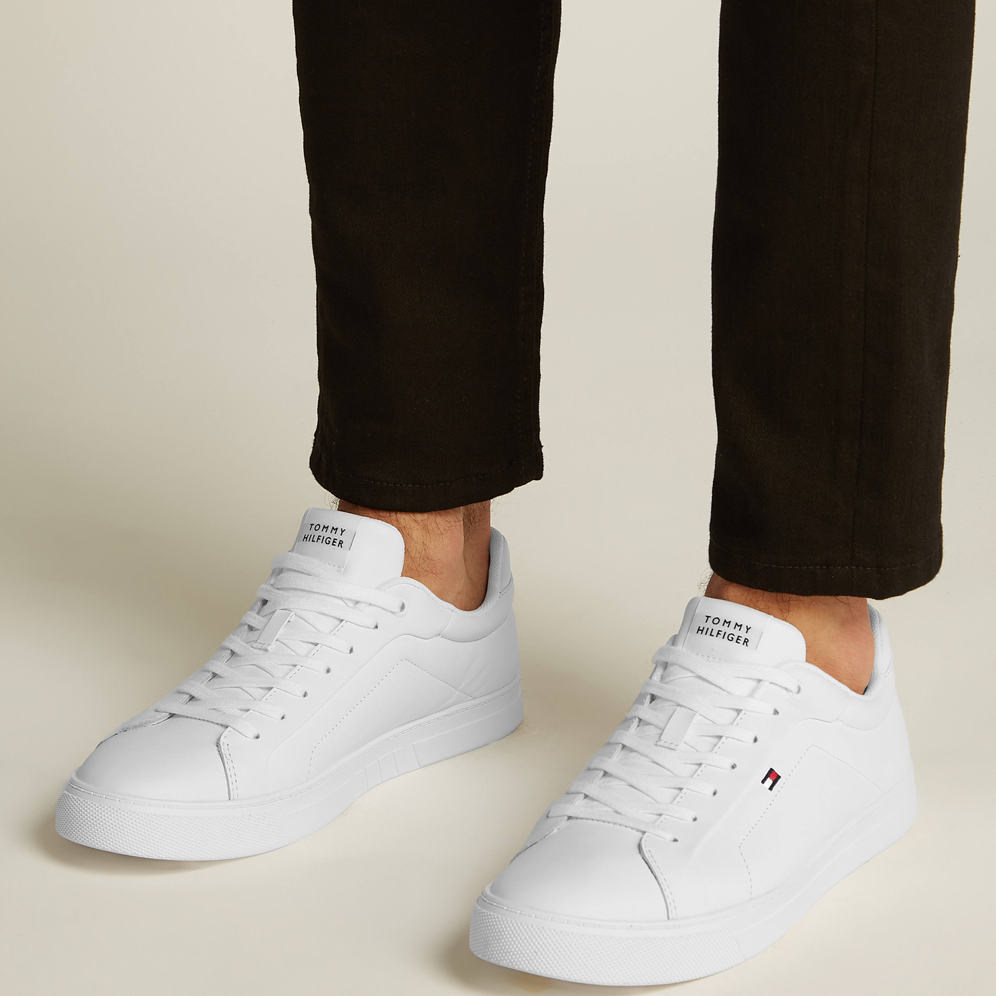 Tommy Hilfiger Icon Court Flag Erkek Beyaz Sneaker