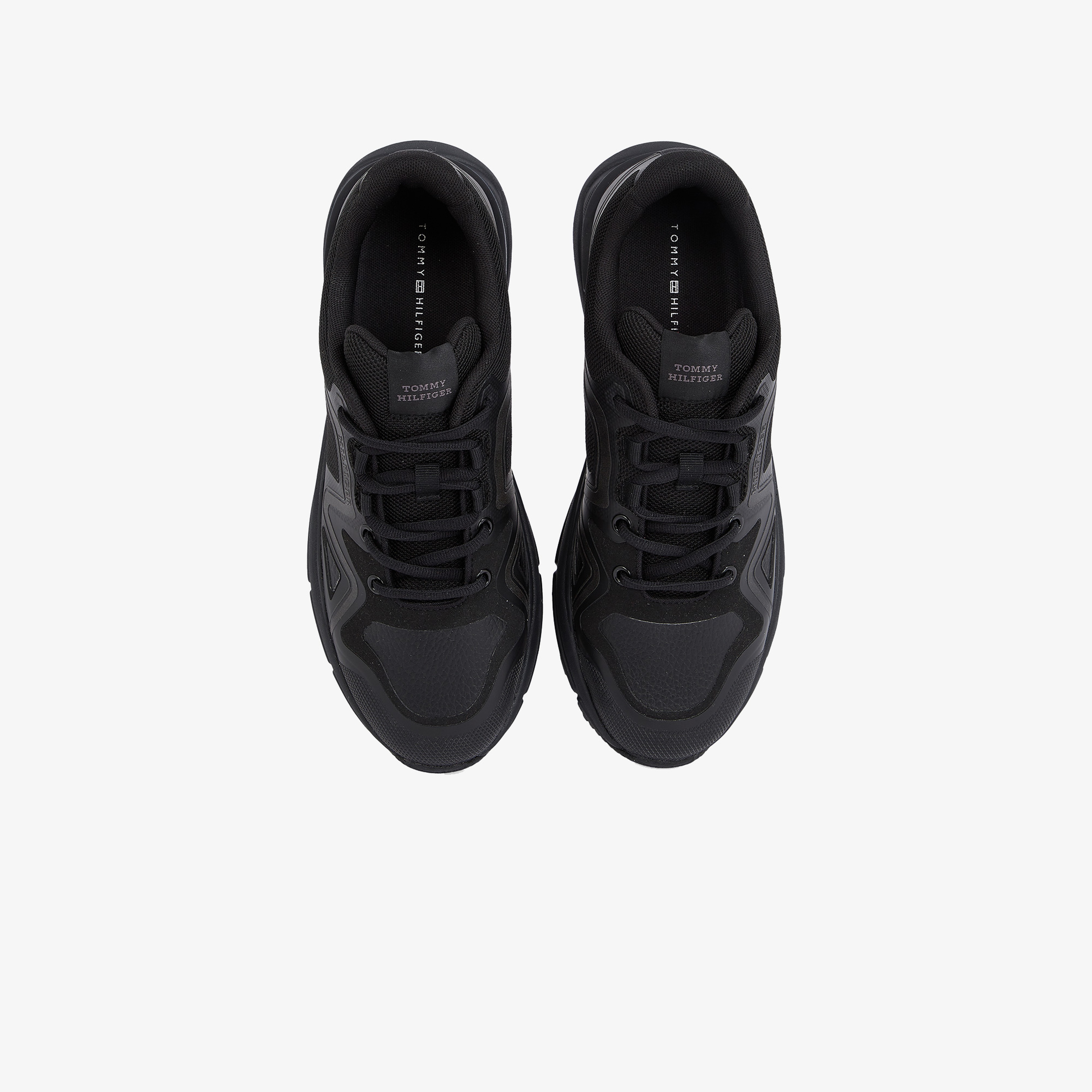 Tommy Hilfiger Runner Tech Knit Mix Erkek Siyah Sneaker