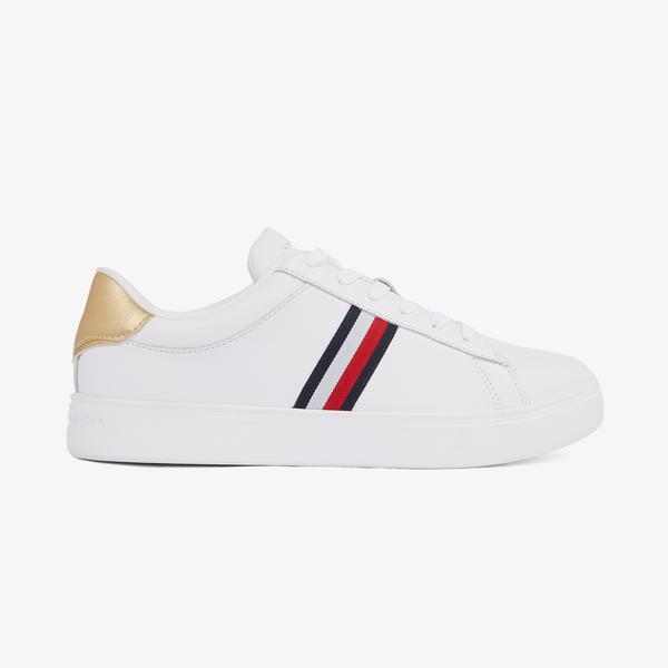 Tommy Hilfiger Essential Court Strps Kadın Beyaz Sneaker