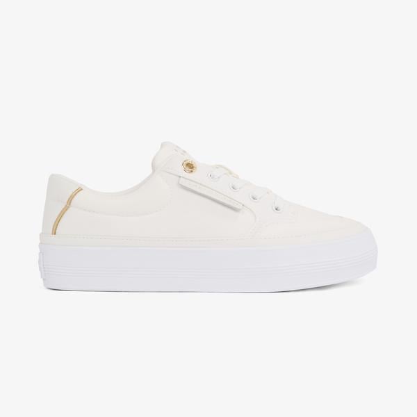 Tommy Hilfiger Essential Vulc Textile Kadın Beyaz Sneaker