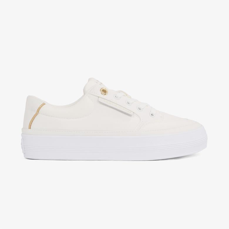 Tommy Hilfiger Essential Vulc Textile Kadın Beyaz Sneaker