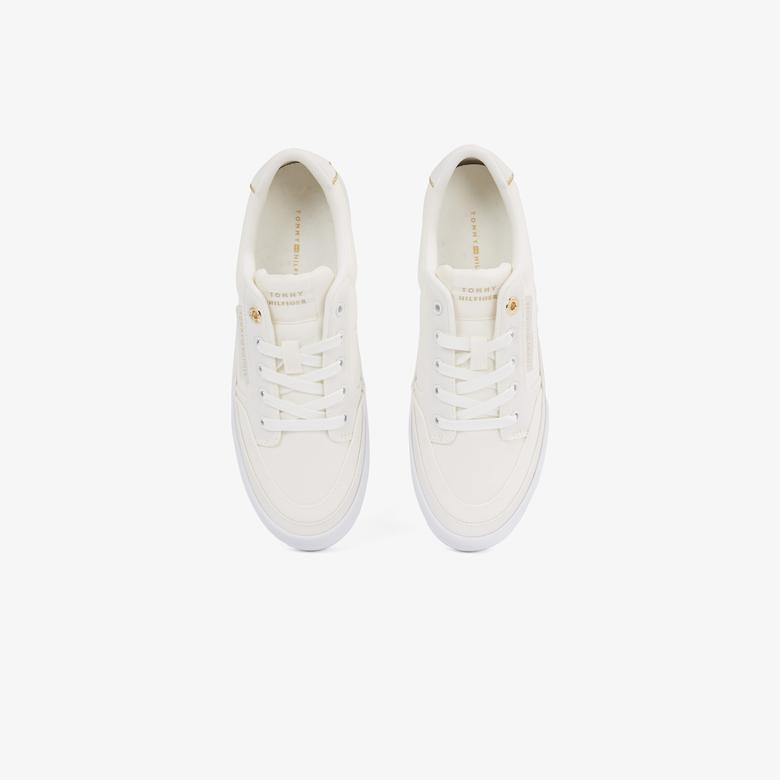Tommy Hilfiger Essential Vulc Textile Kadın Beyaz Sneaker