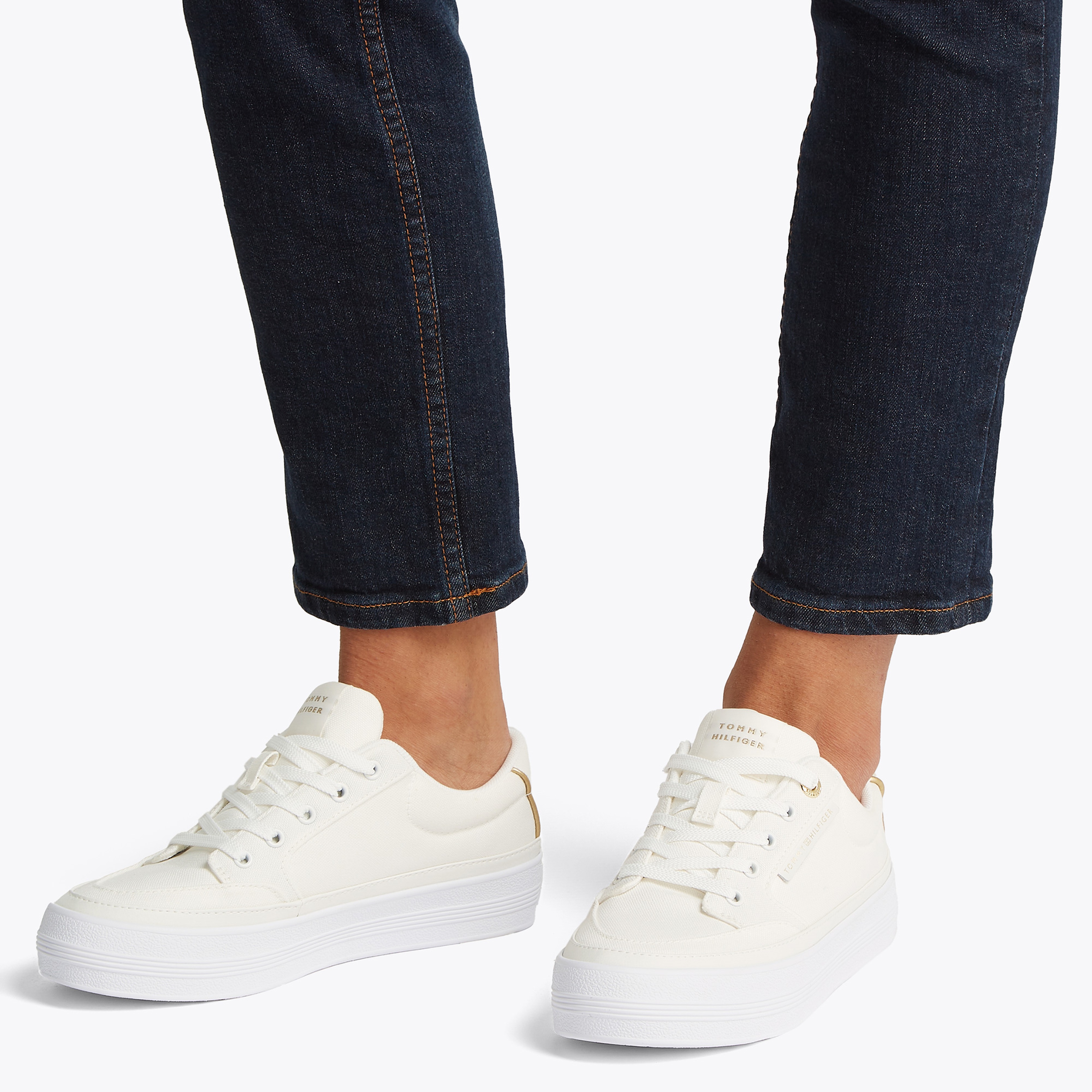 Tommy Hilfiger Essential Vulc Textile Kadın Beyaz Sneaker