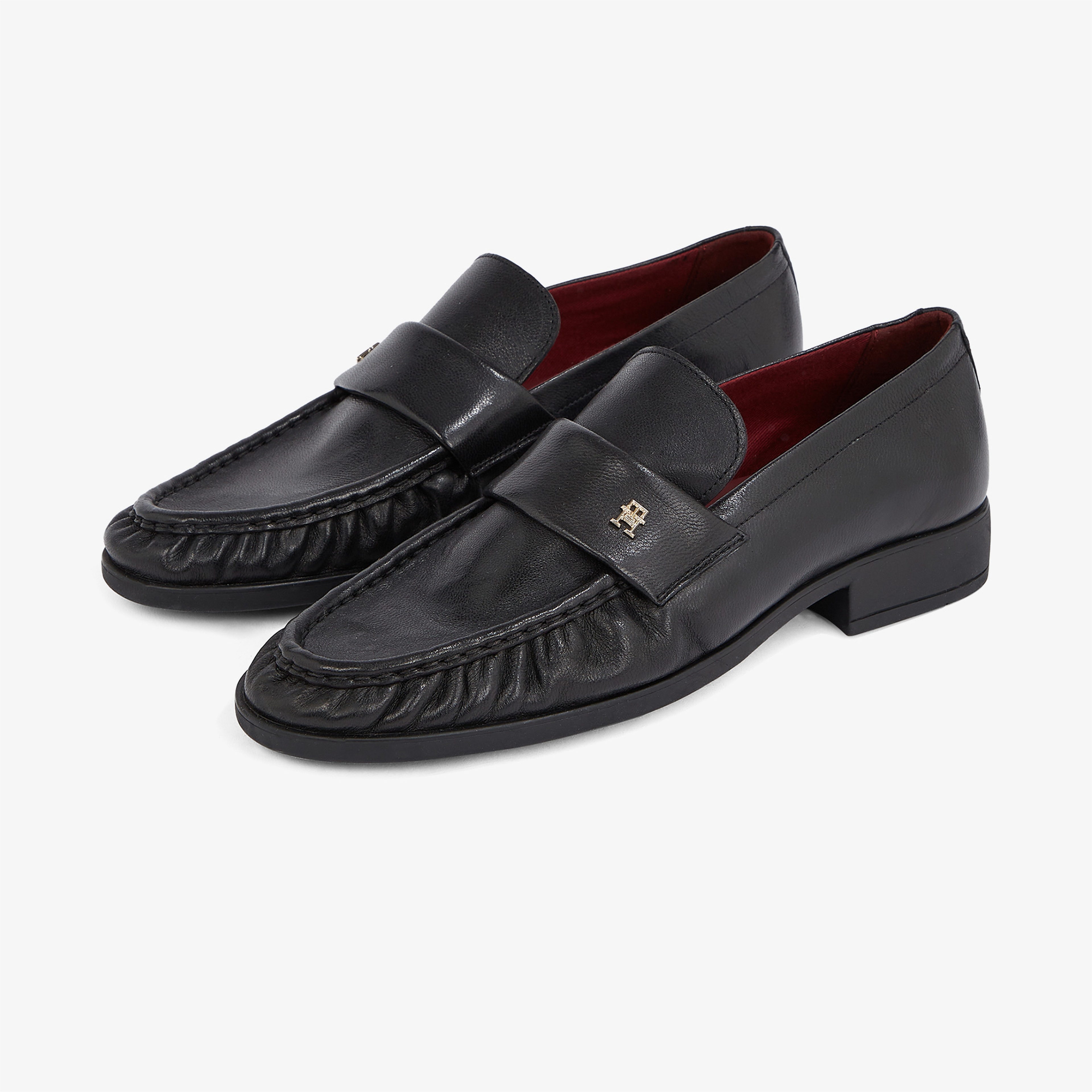 Tommy Hilfiger Soft Nappa Pleated Toe Kadın Siyah Günlük Ayakkabı