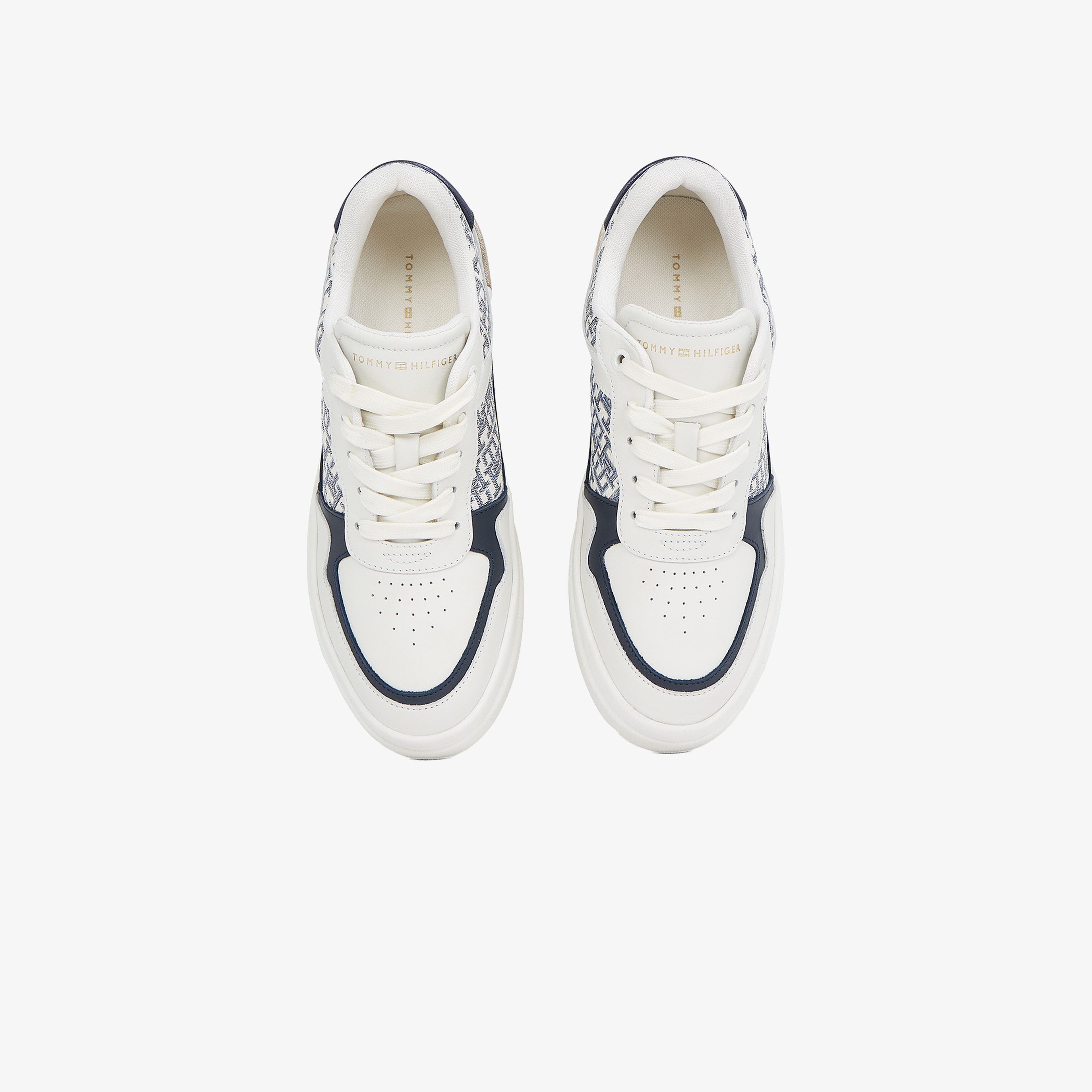 Tommy Hilfiger Lux Court Monogram Kadın Beyaz Sneaker