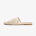 Tommy Hilfiger Crochet Leather Kadın Bej Terlik