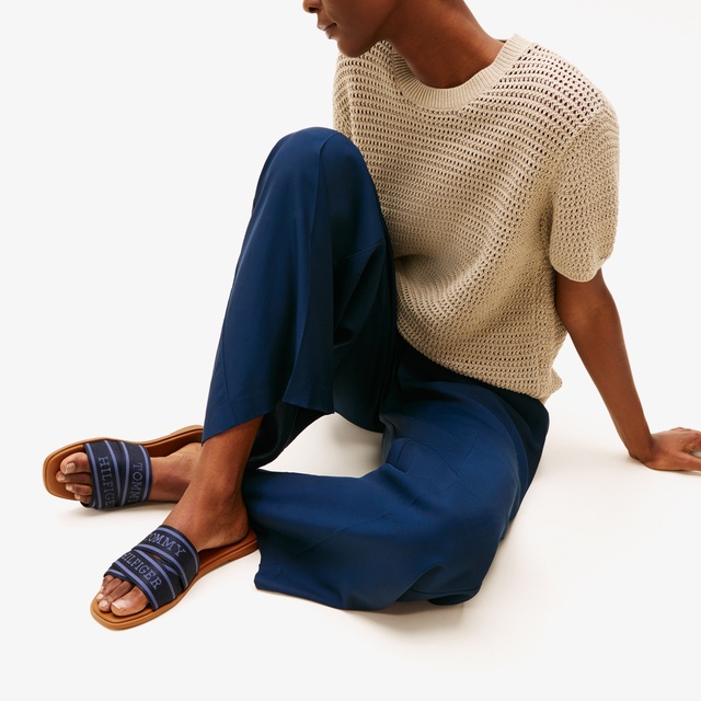 Tommy Hilfiger Webbing Kadın Lacivert Sandalet - Görsel 7