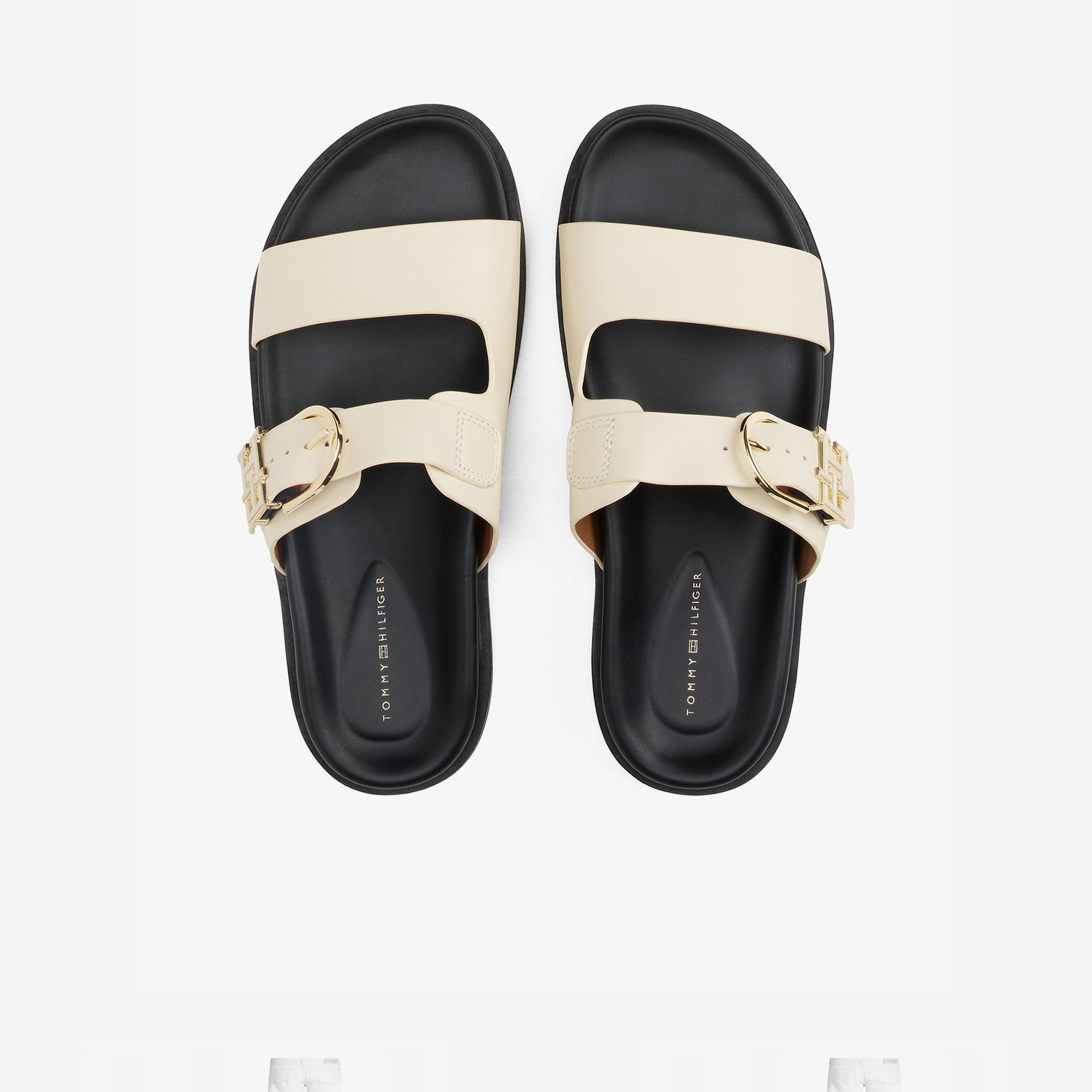 Tommy Hilfiger Leather Sporty Kadın Bej Terlik