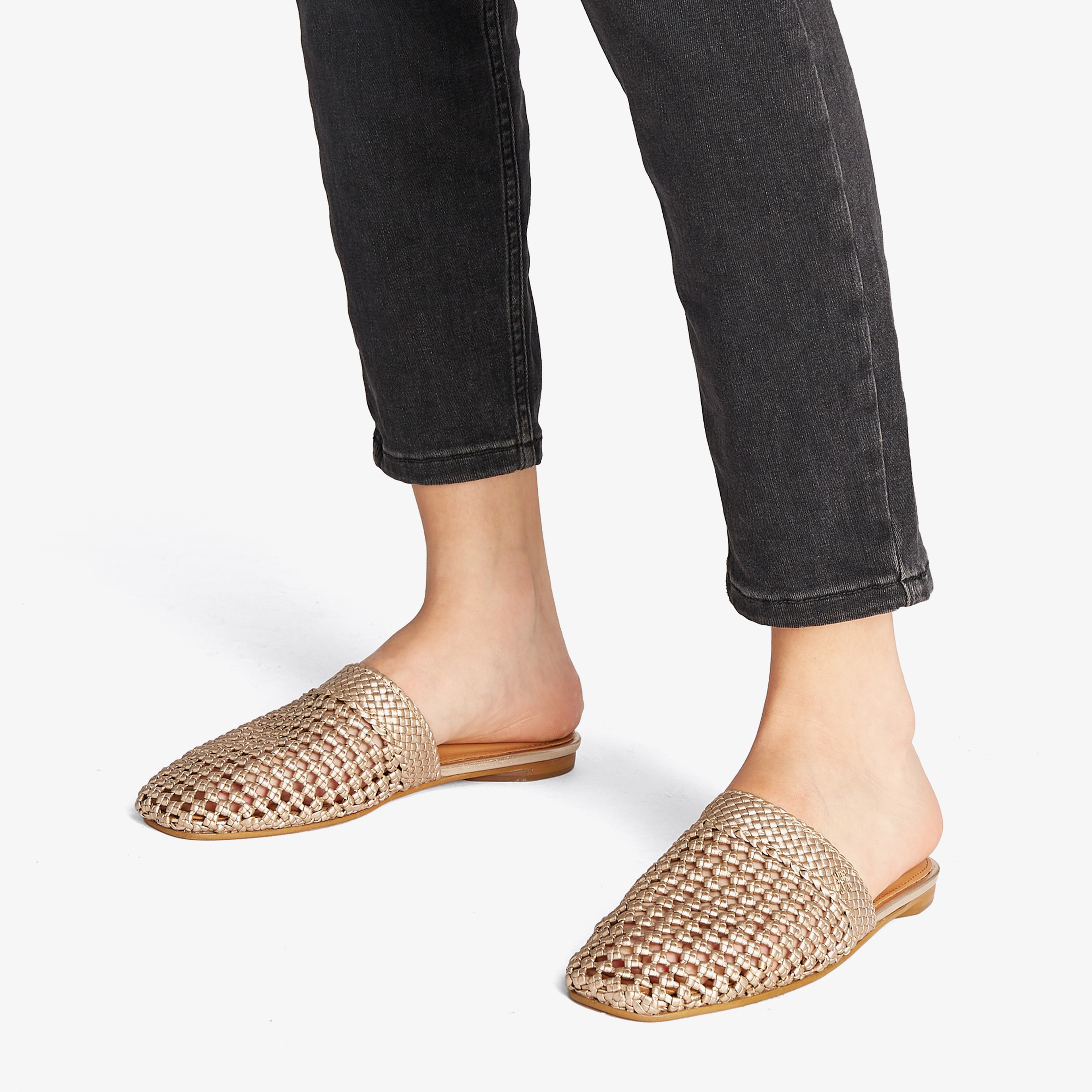 Tommy Hilfiger Crochet Metallic Leather Mule Kadın Kahverengi Terlik