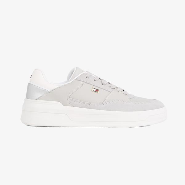 Tommy Hilfiger Essent Basket Metallic Kadın Gri Sneaker