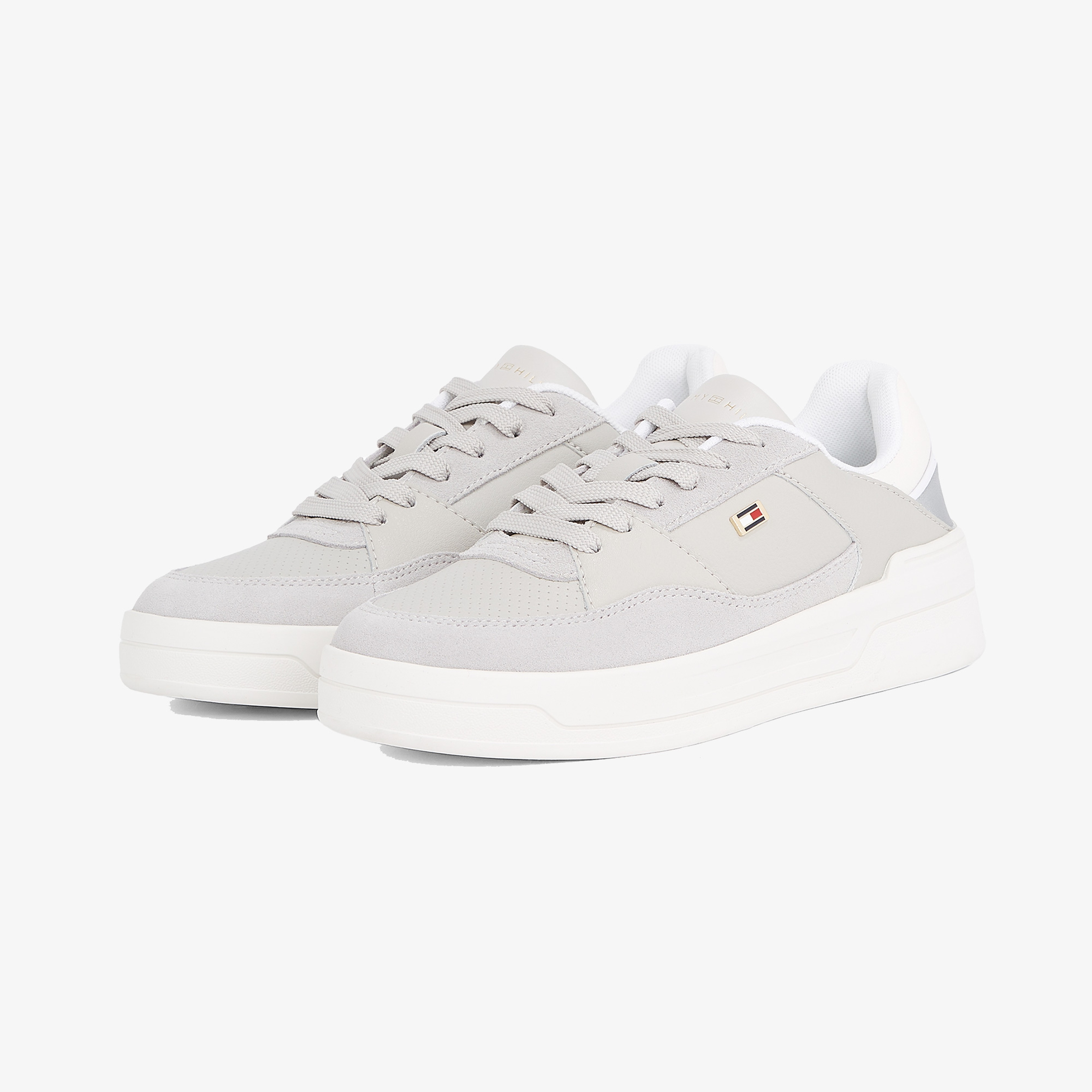 Tommy Hilfiger Essent Basket Metallic Kadın Gri Sneaker