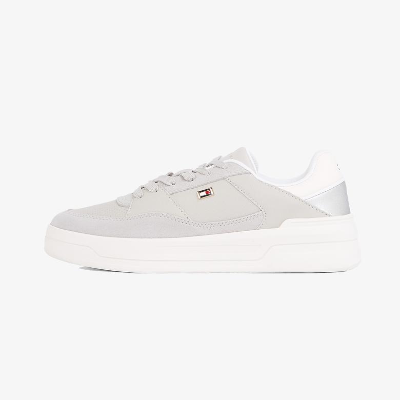 Tommy Hilfiger Essent Basket Metallic Kadın Gri Sneaker