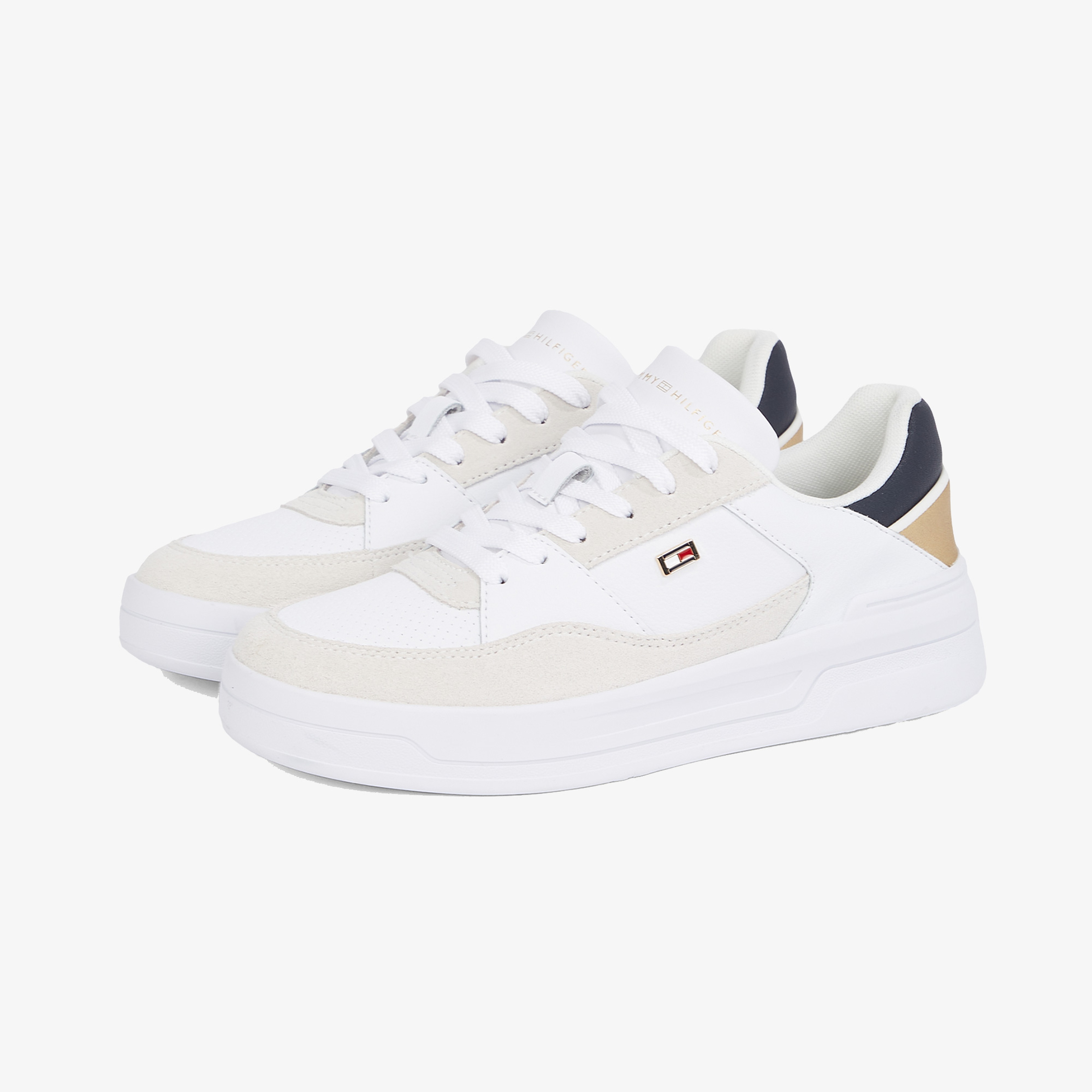 Tommy Hilfiger Essent Basket Metallic Kadın Beyaz Sneaker