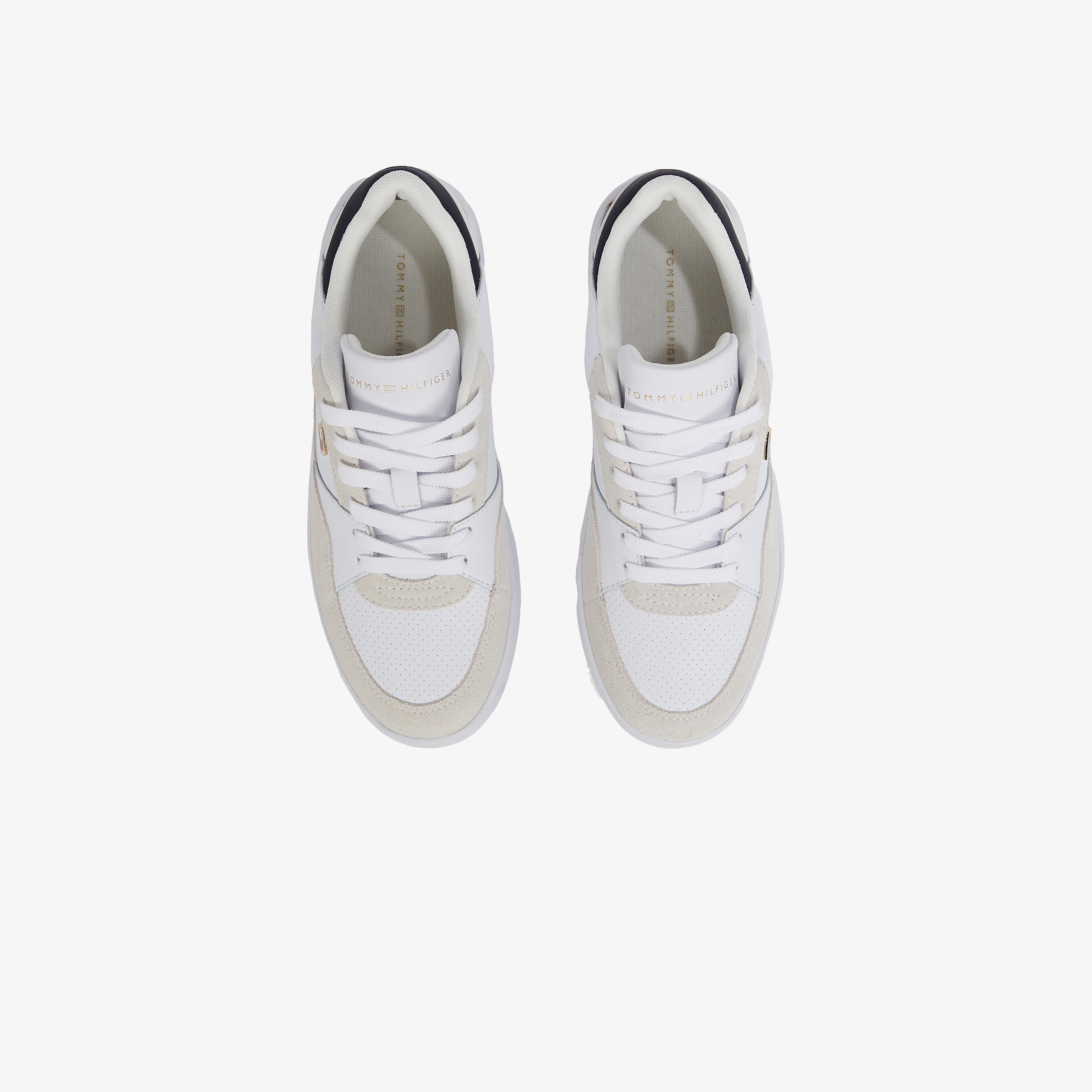 Tommy Hilfiger Essent Basket Metallic Kadın Beyaz Sneaker