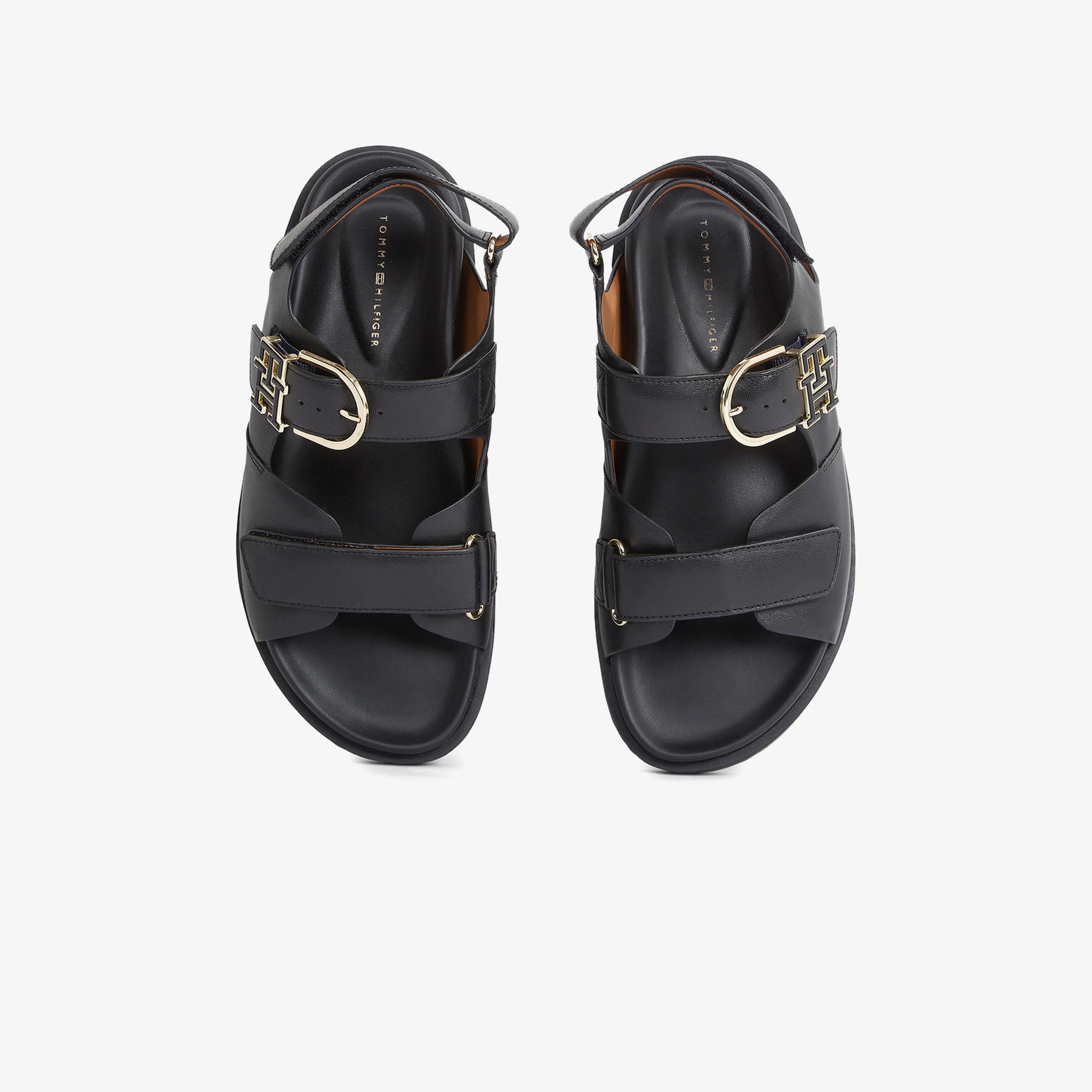 Tommy Hilfiger Leather Sporty Kadın Siyah Sandalet