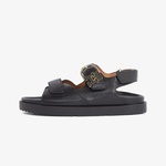 Tommy Hilfiger Leather Sporty Kadın Siyah Sandalet