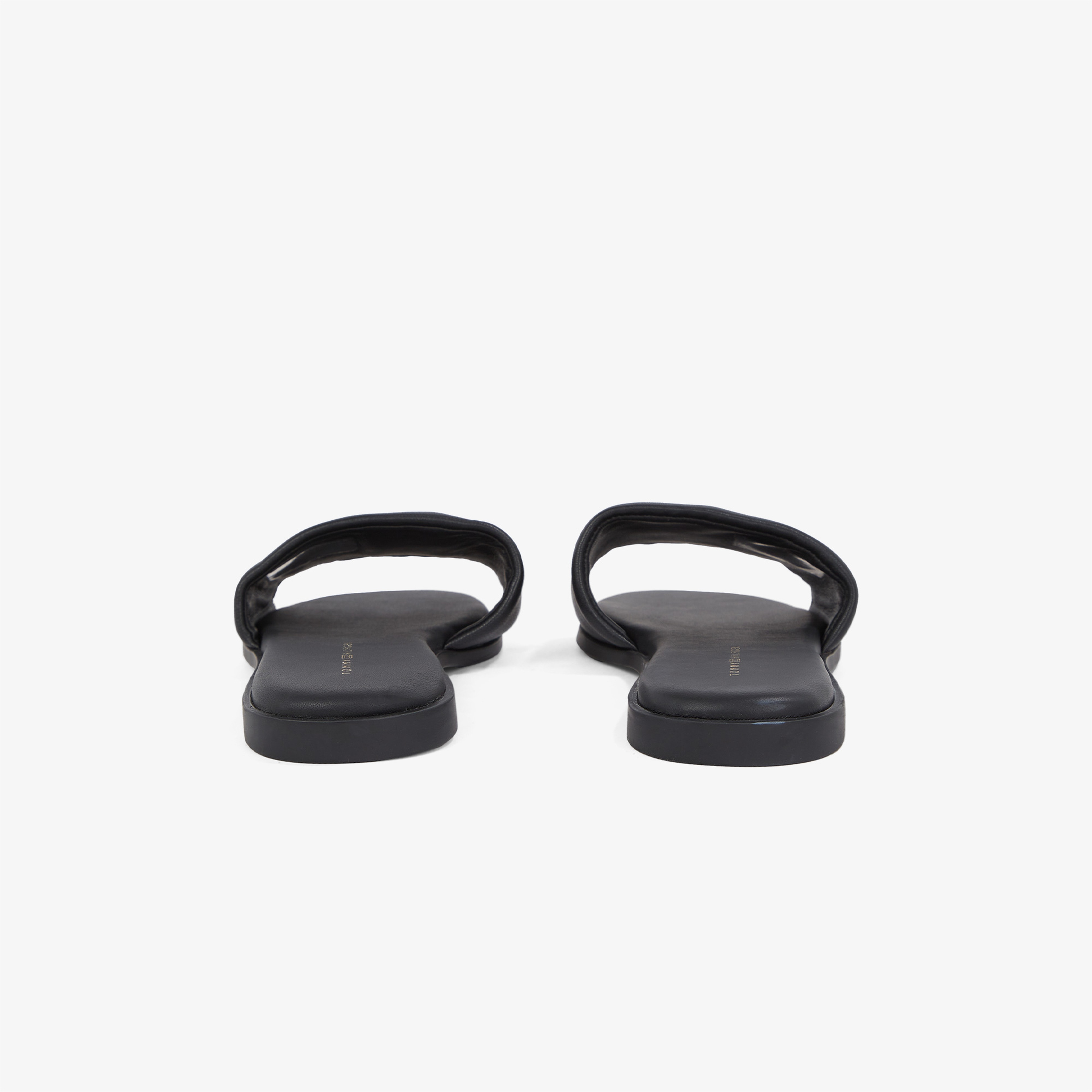 Tommy Hilfiger Logo Hardware Leather Kadın Siyah Sandalet