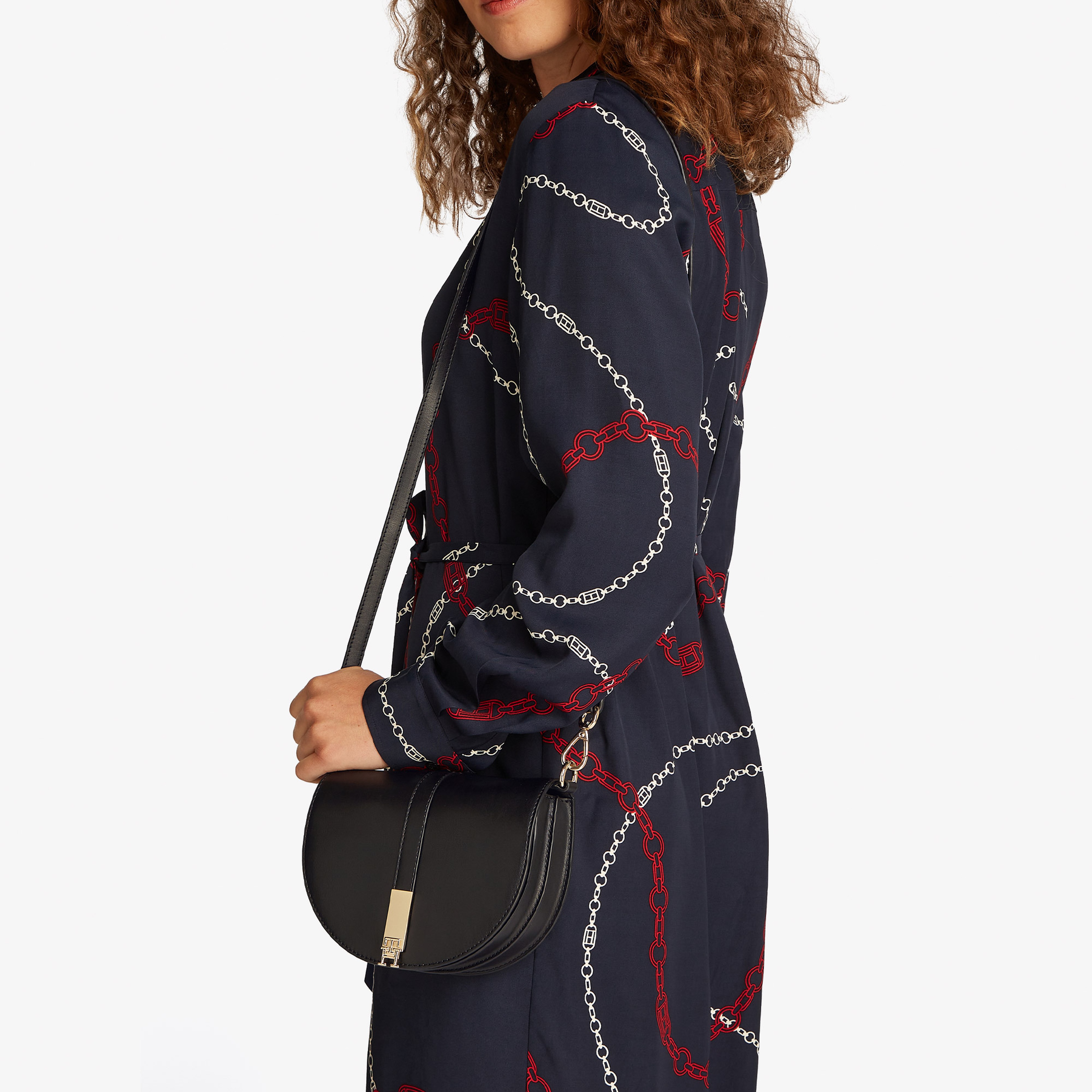 Tommy Hilfiger Heritage Saddle Kadın Siyah El Çantası