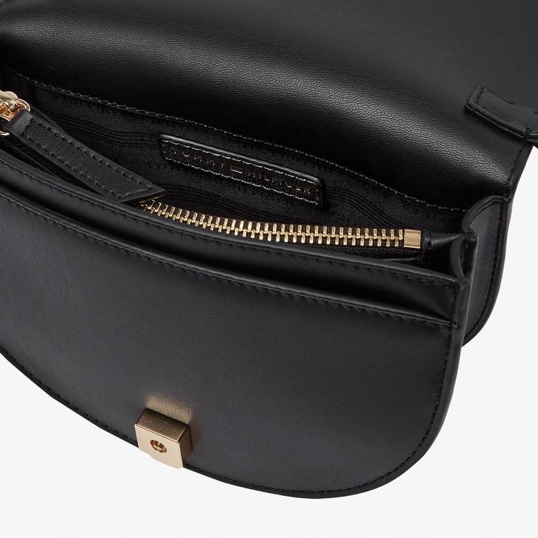 Tommy Hilfiger Heritage Saddle Kadın Siyah El Çantası