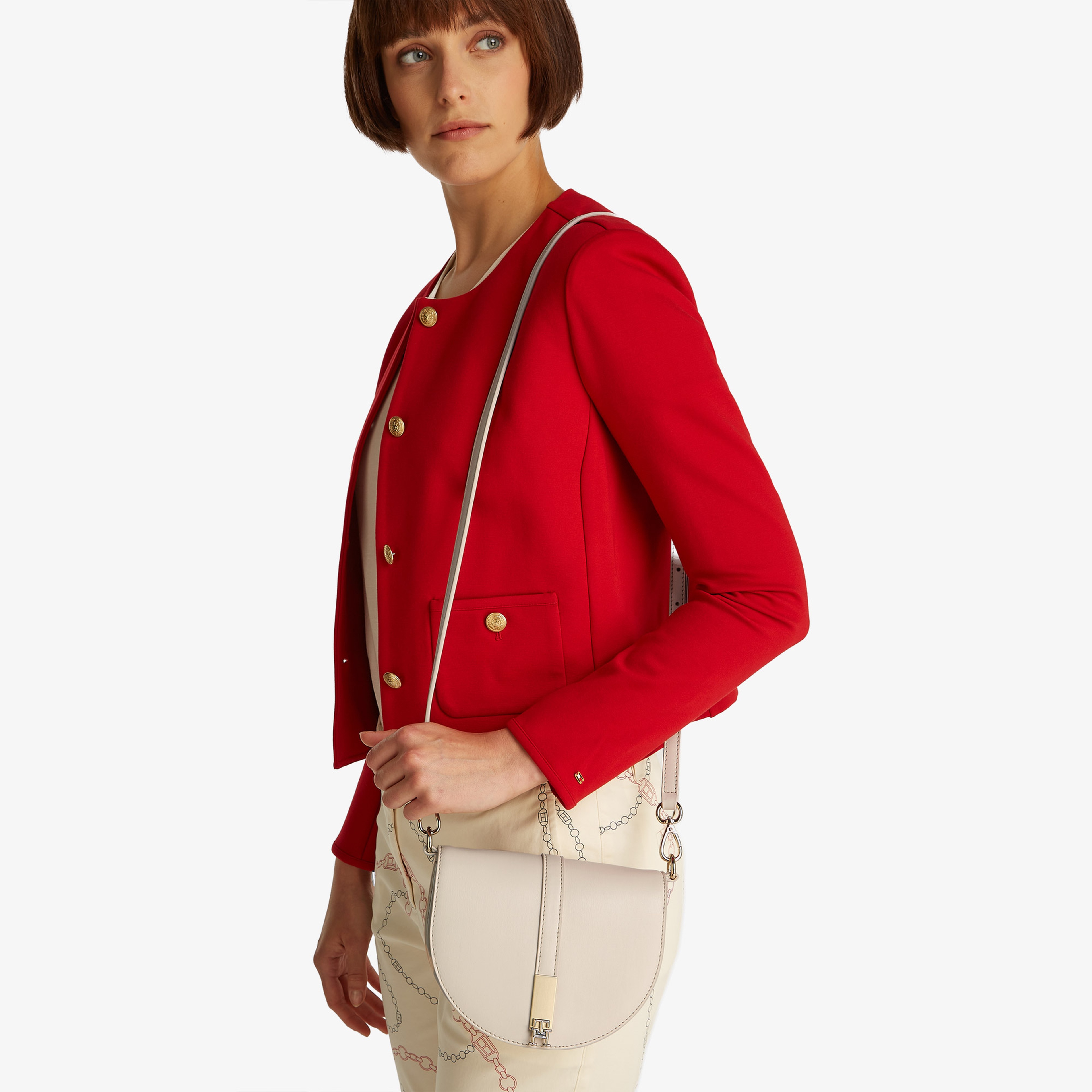 Tommy Hilfiger Heritage Saddle Kadın Bej El Çantası